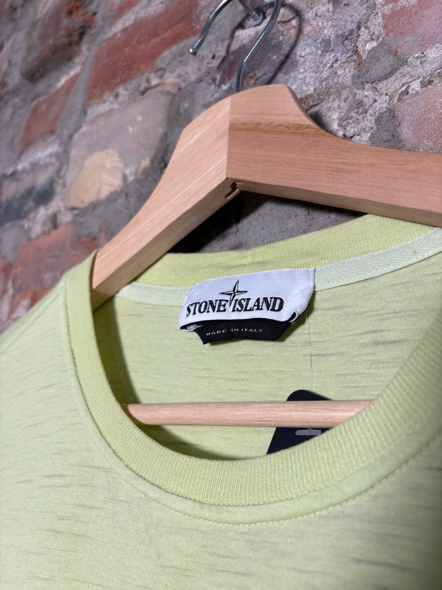 Stone Island Lime Green Tee Sz L