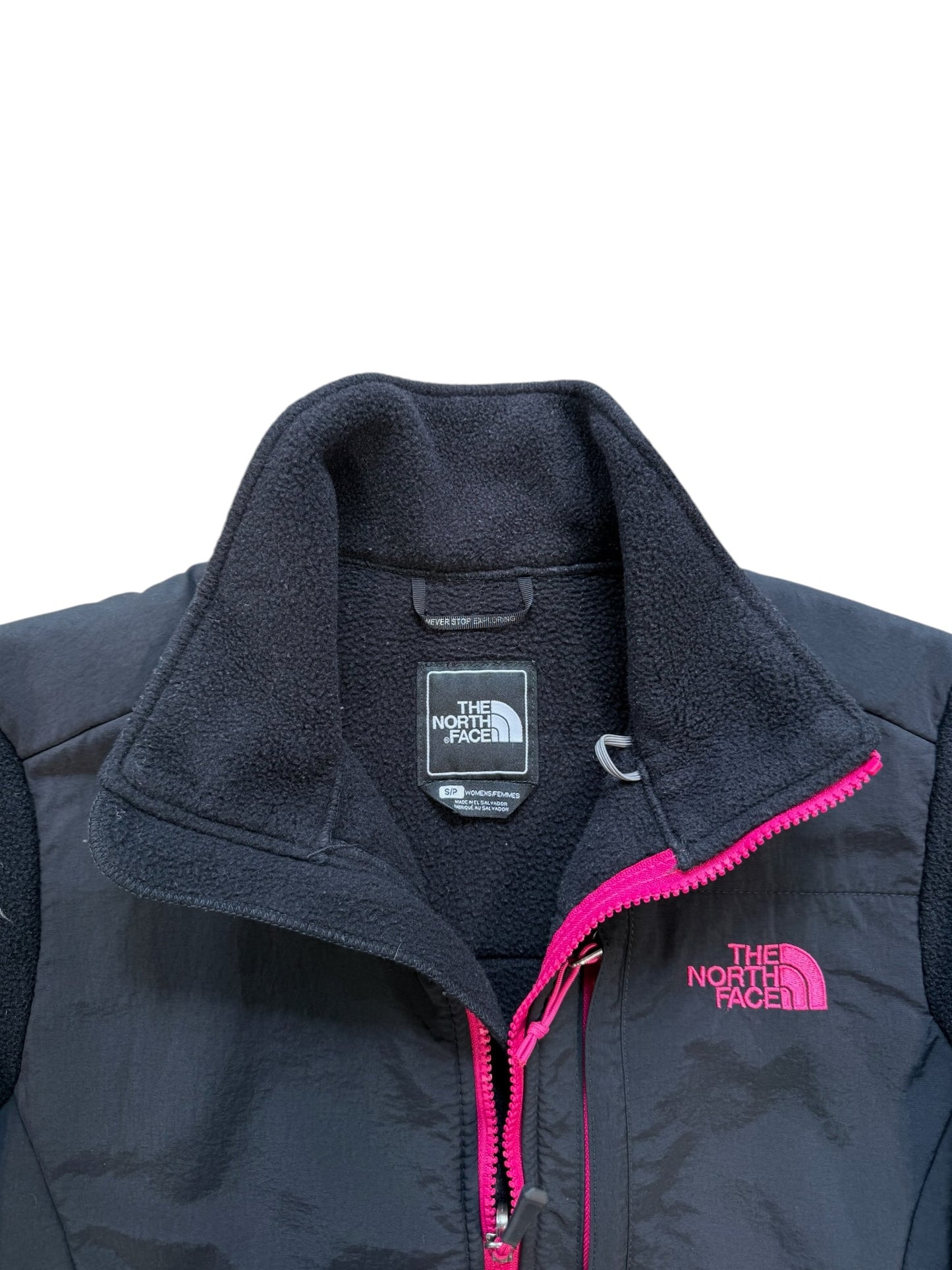 (S) Wmns North Face Black/Pink Denali Zip Up