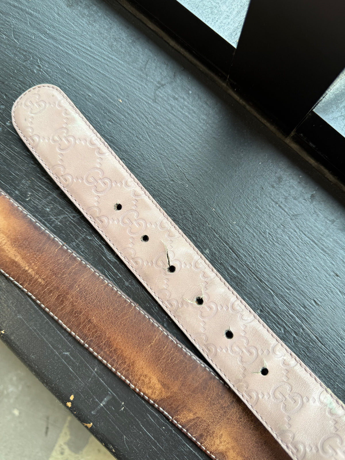 (34W) Gucci Pink Guccissima Leather Belt