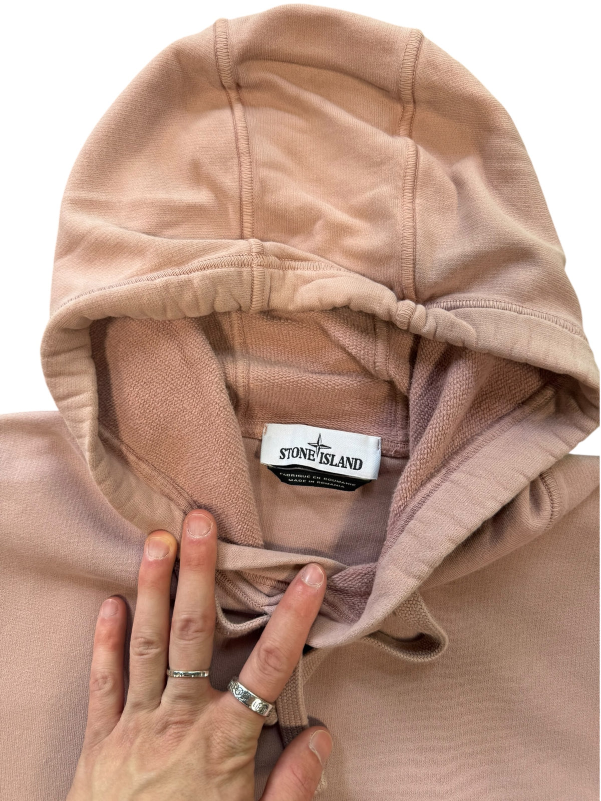 (L) Stone Island Pink Hoodie