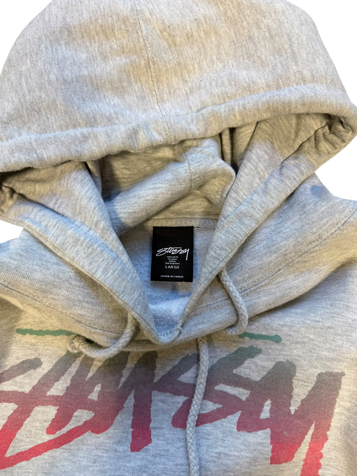 (L) Stussy Logo Spell Out Hoodie