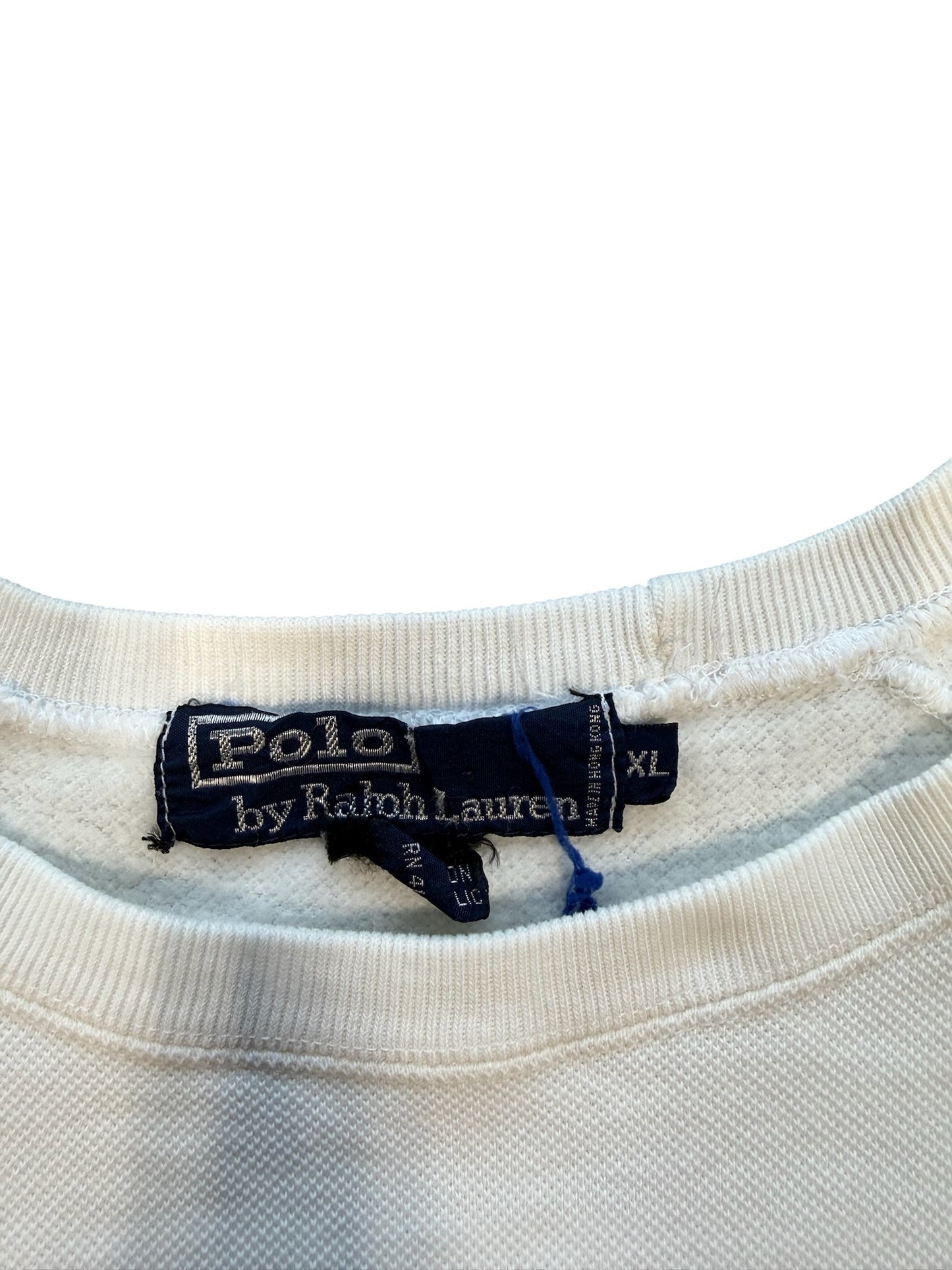 (XL) Vintage 90s Polo White Crewneck