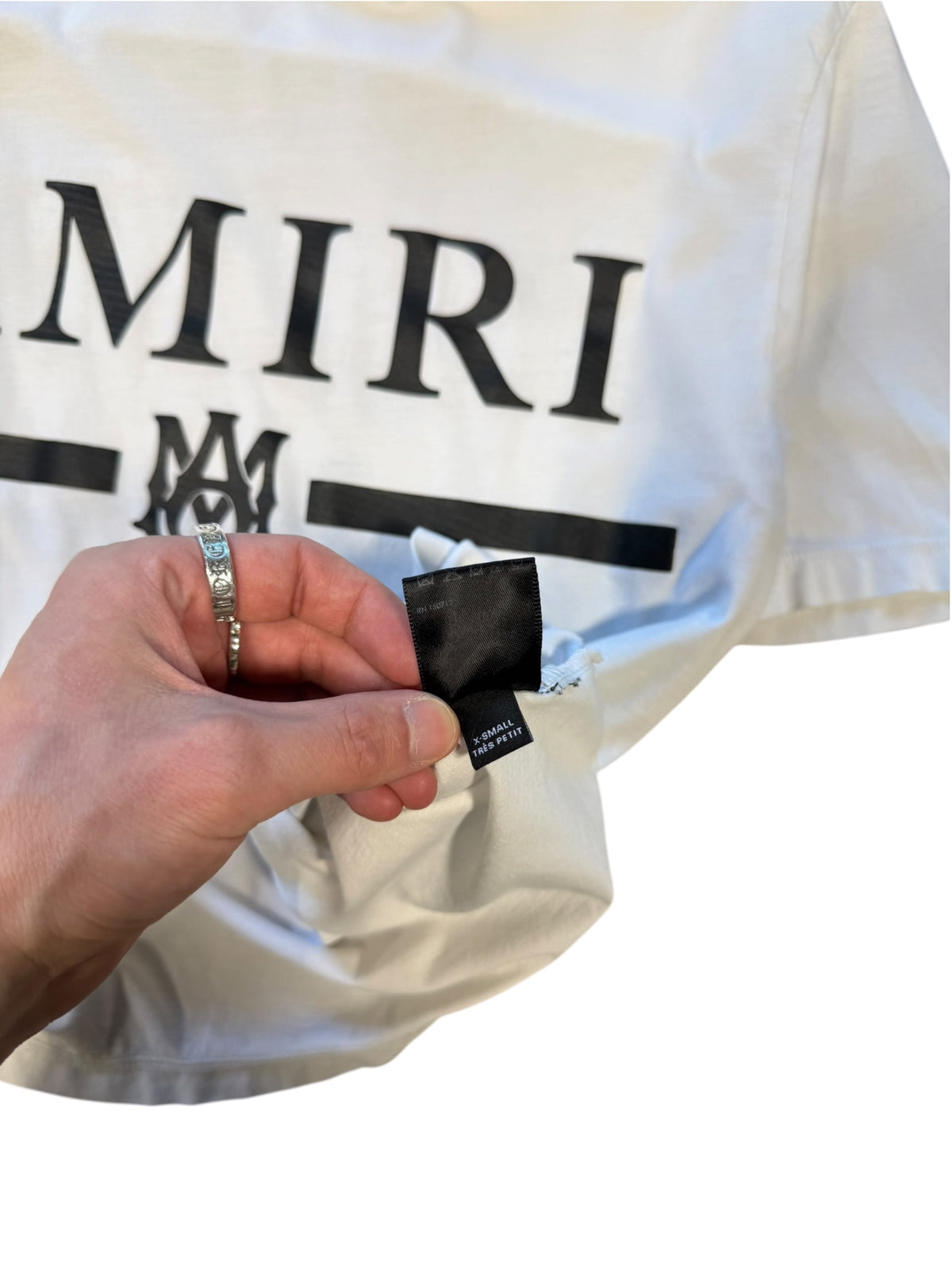 (XS) Amiri MA Bar Logo White Tee