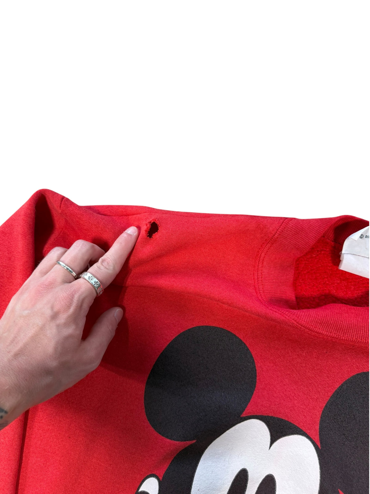 (L) 90’s Mickey Mouse Big Print Crewneck