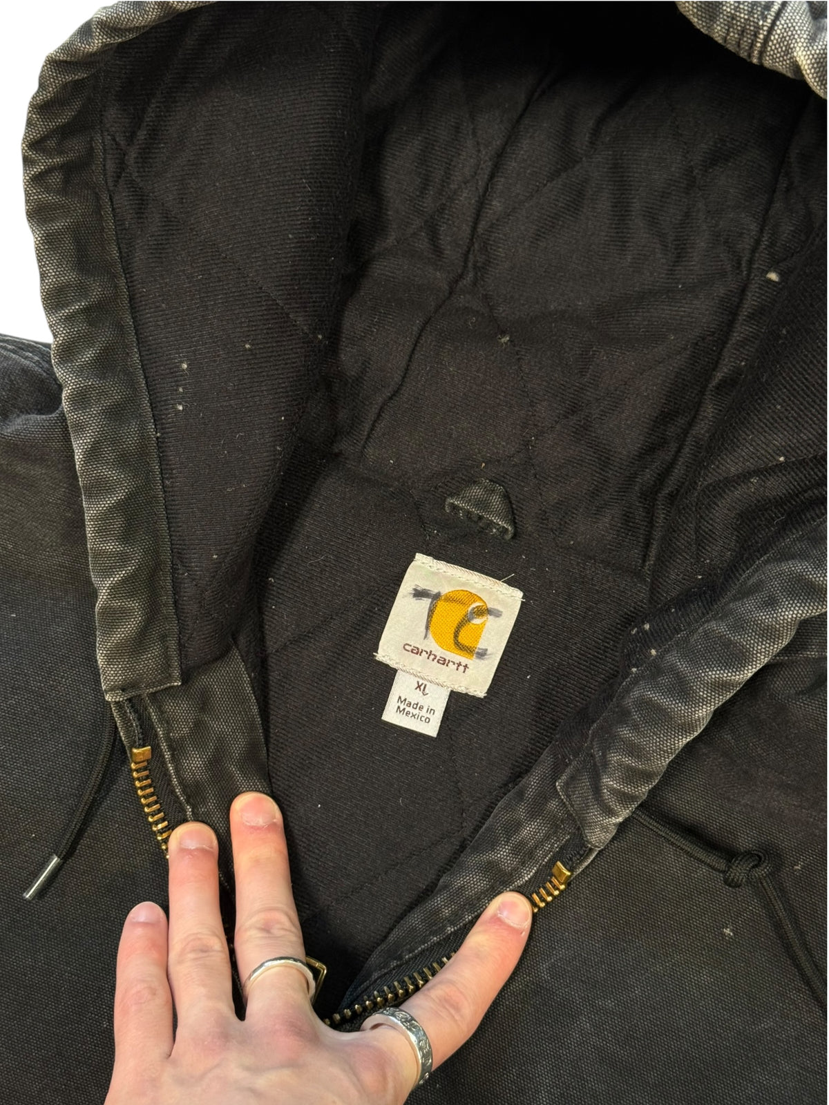 (XL) Vintage Carhartt Stone Wash Hooded Jacket