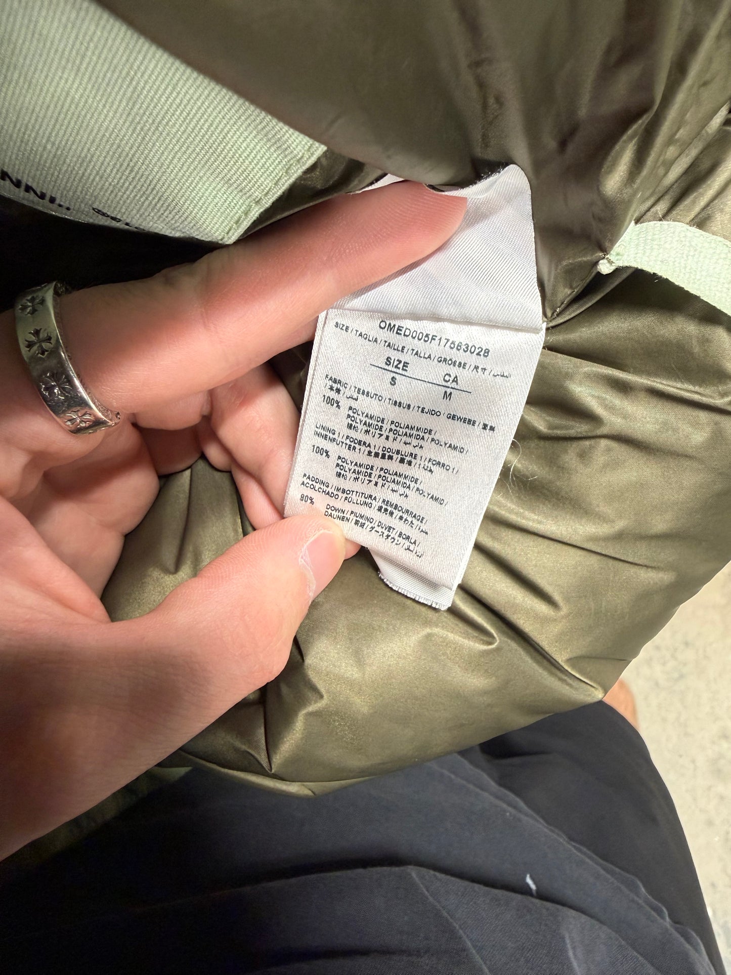 (S) Offwhite Diagonals Camo Puffer Jacket