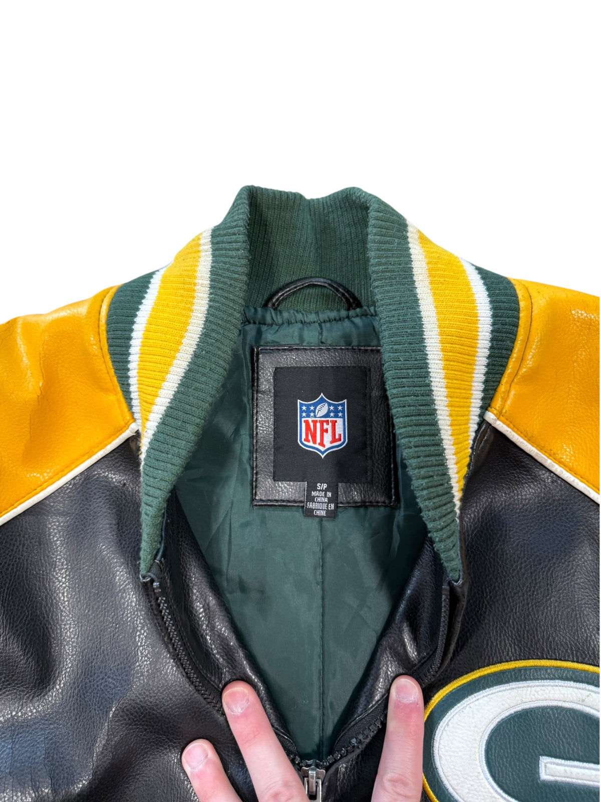 (S) Vintage Green Bay Packers NFL Leather Jacket
