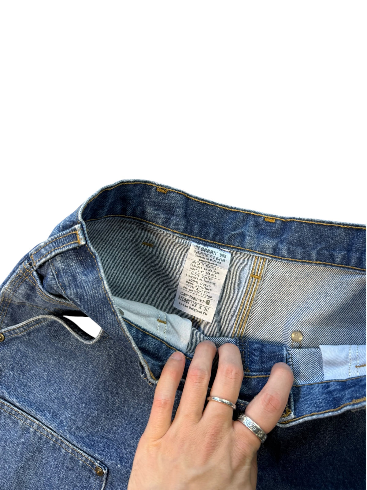 (32) Carhartt Denim Double Knee Cut Shorts