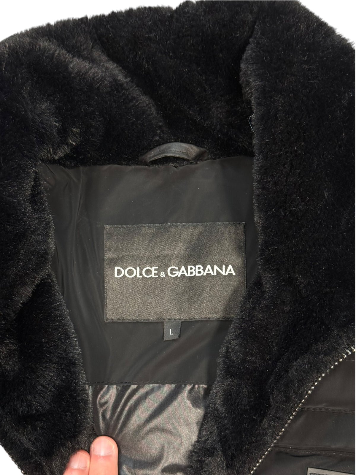 (L) Dolce & Gabbana Black Puffer Jacket
