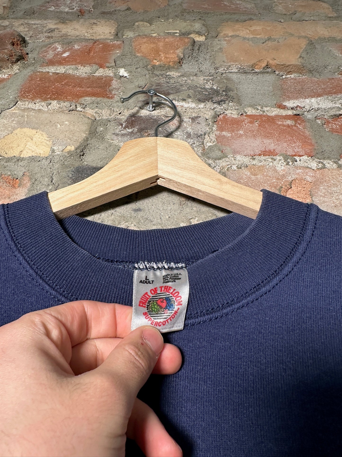 90s Brock University Navy Crewneck Sz L