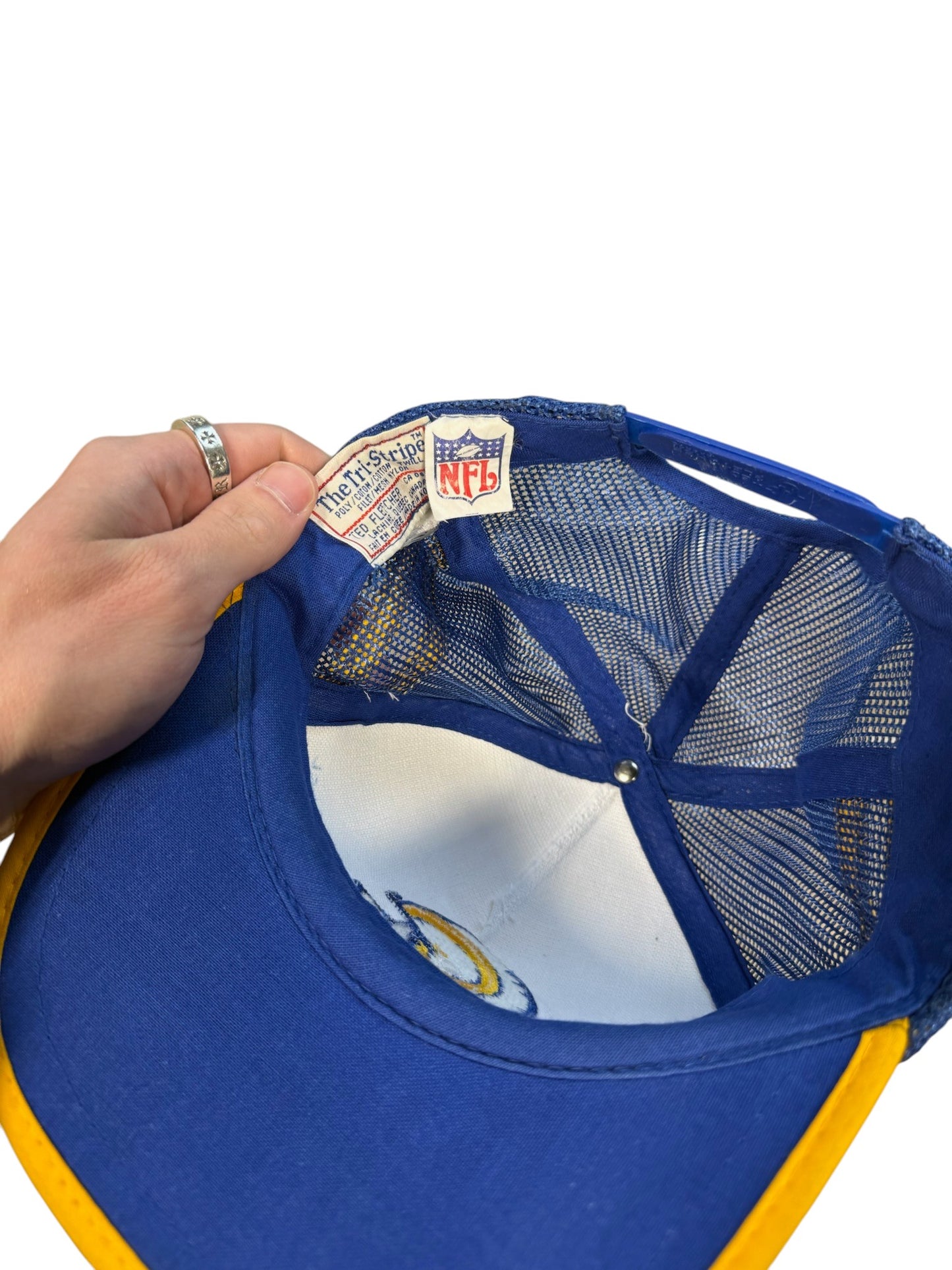 Vintage 90s NFL The Tri-Stripe LA Rams Snapback Hat