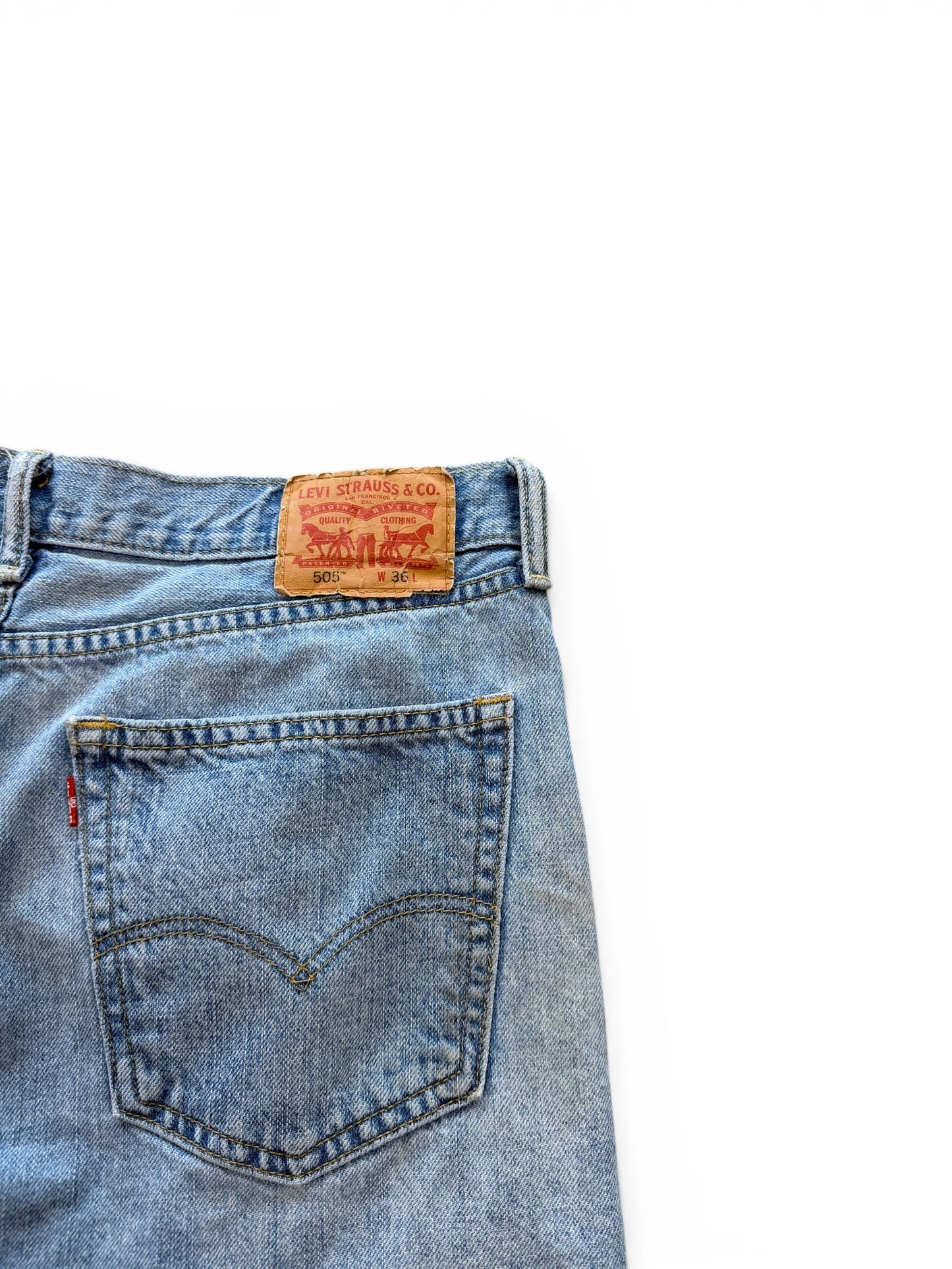 (36W) Vintage Levi 505 Blue Denim Shorts