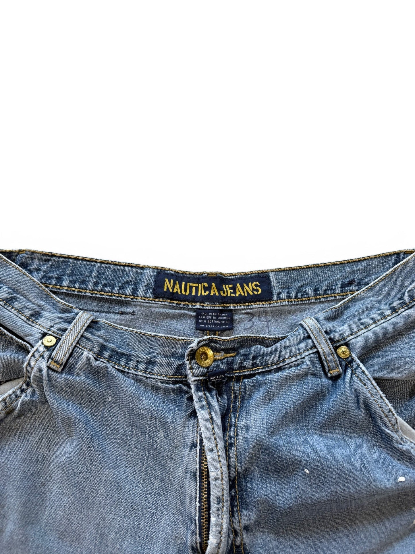 (34W) Y2k Nautica Jeans Faded Denim Carpenter Shorts