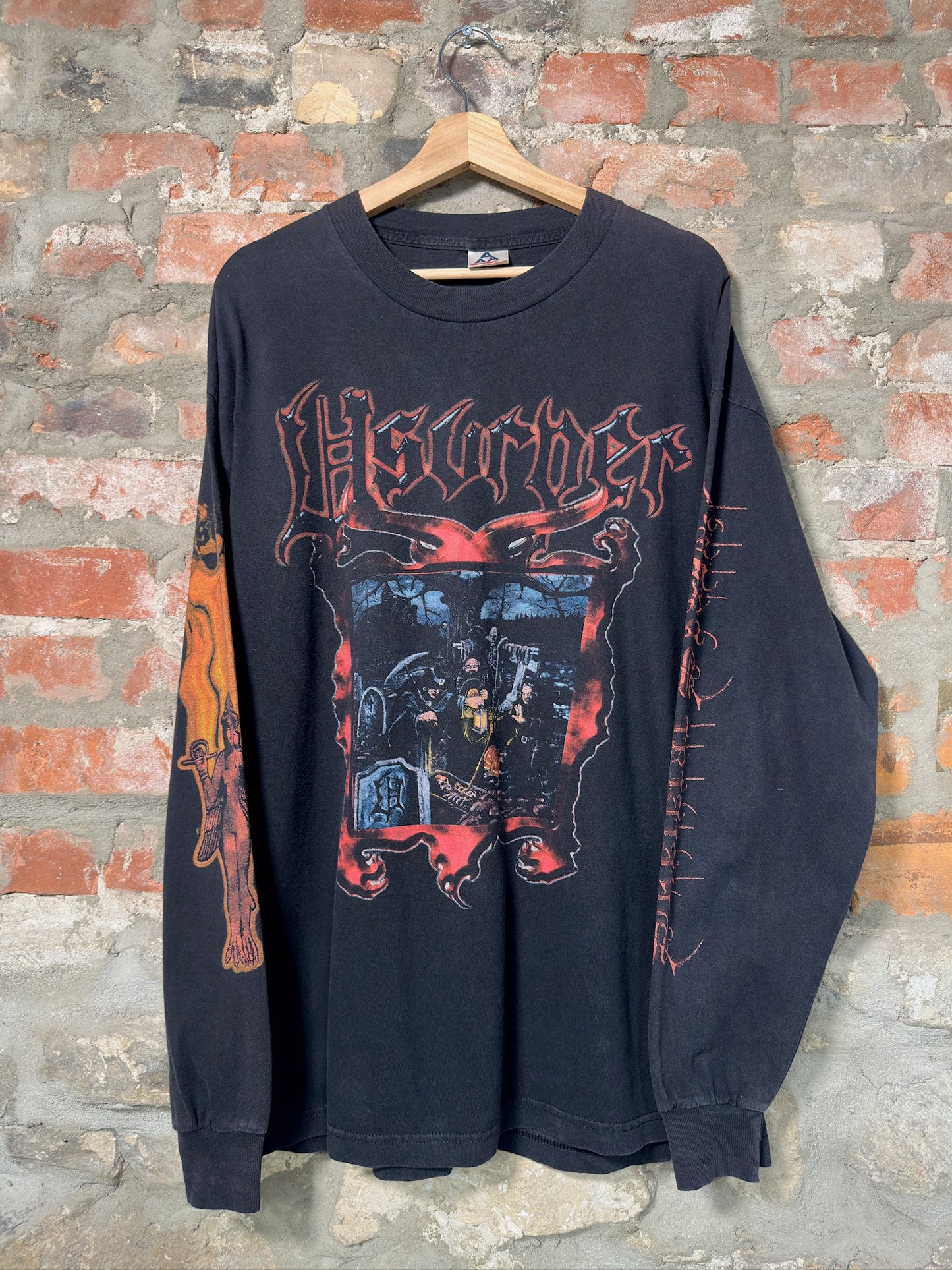 90s Usuper Skeletal Season Long Sleeve Shirt Sz XL