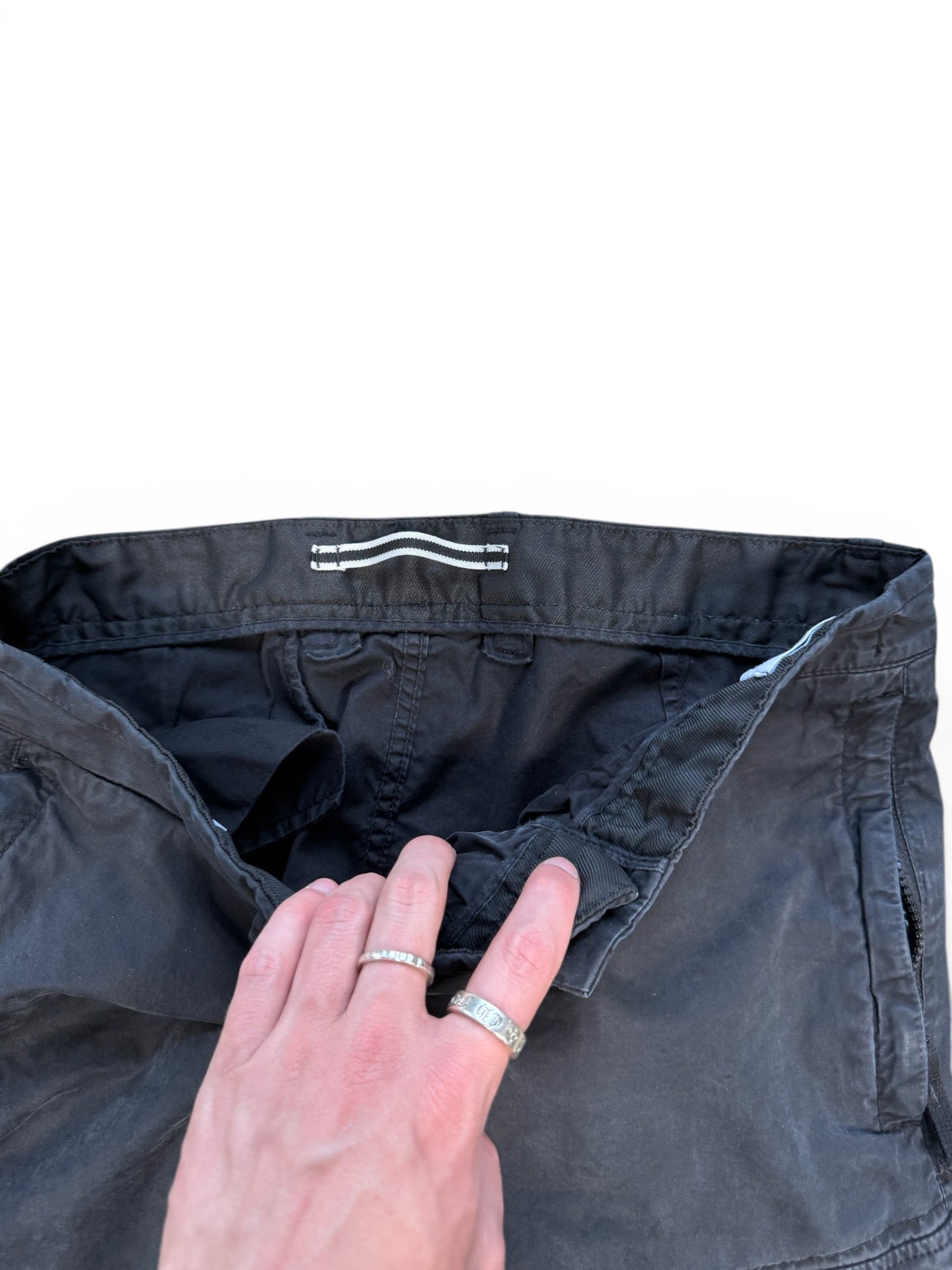 (32W) Stone Island Black Cargo Pants