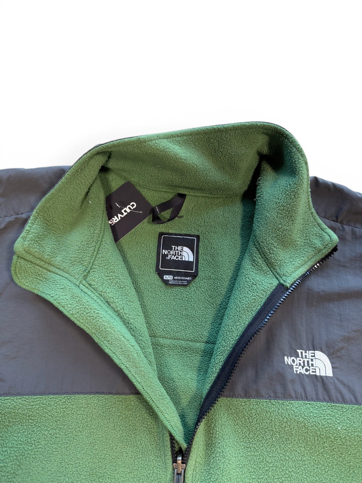 (XL) Vintage The North Face Green Zip-Up Fleece Jacket