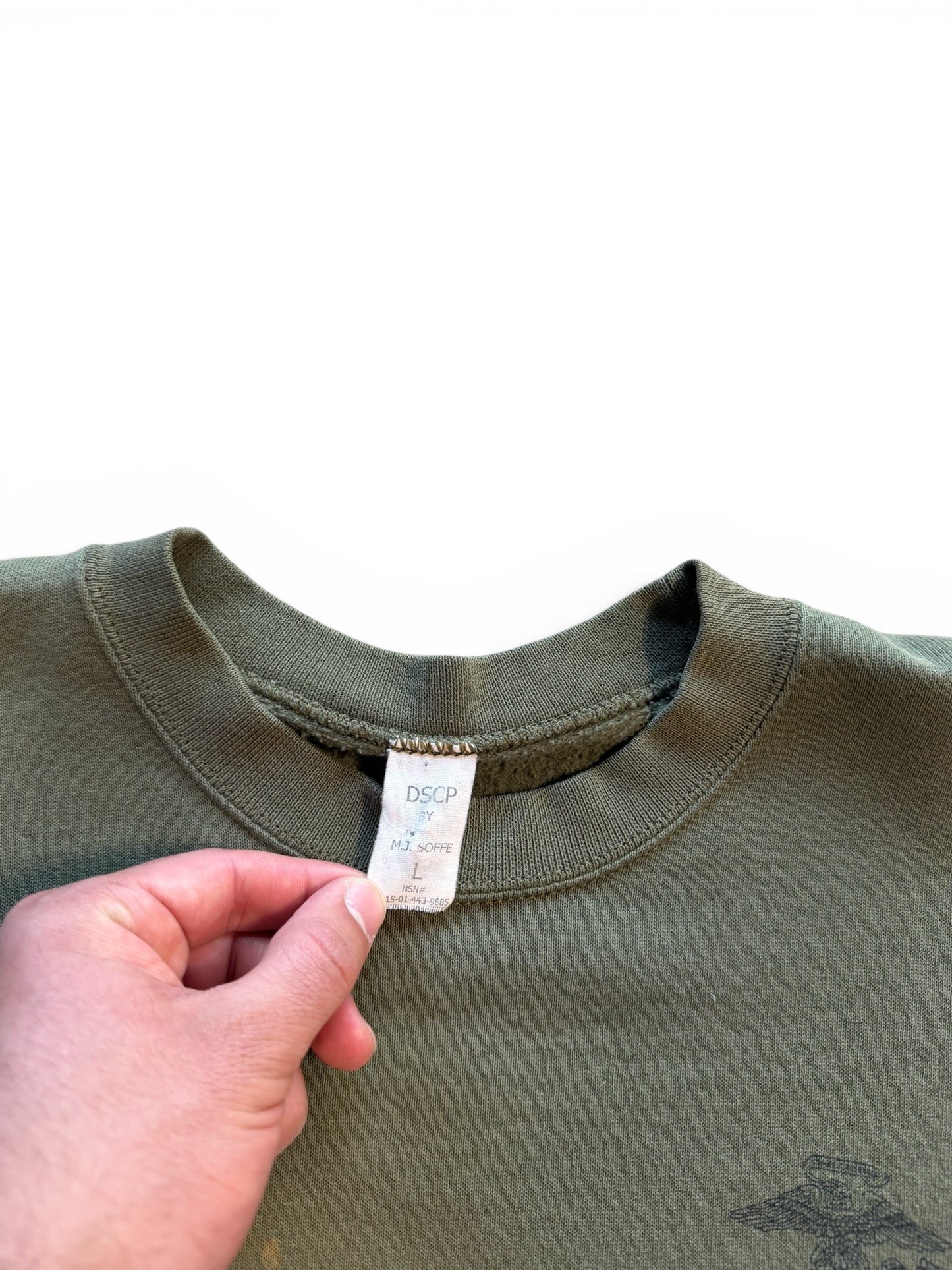 (L) Vintage USMC Green Faded Crewneck