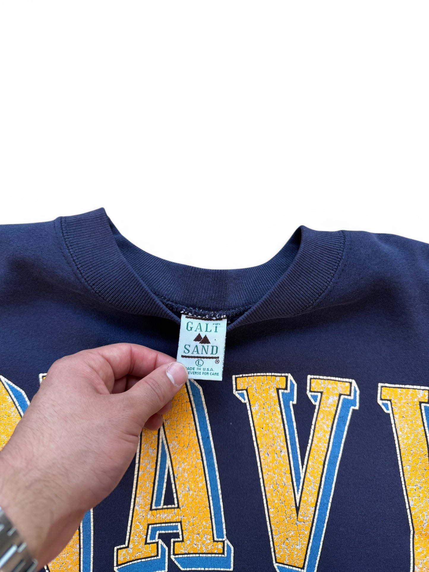 (L) Vintage 90s USA Navy Spellout Crewneck