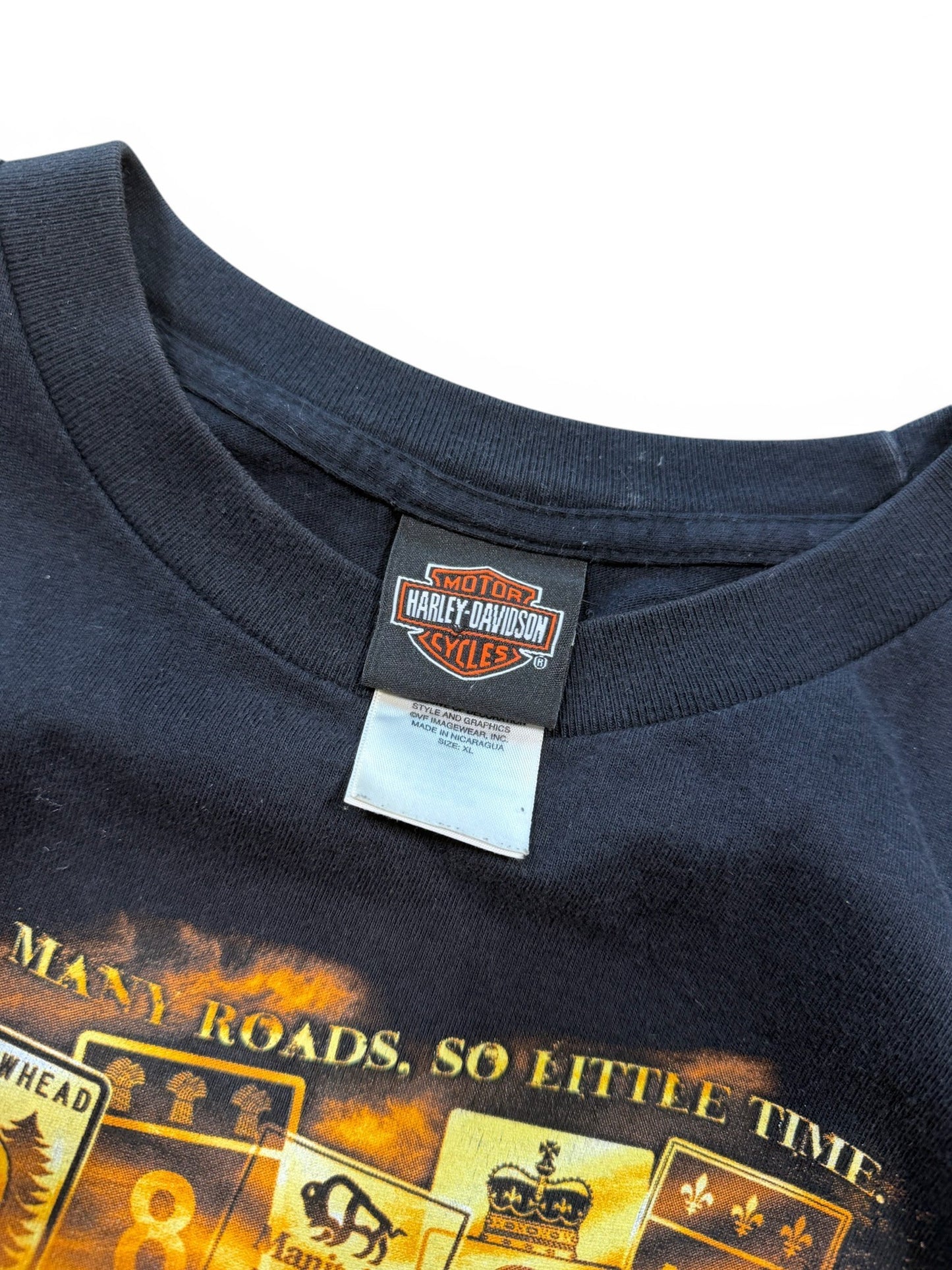 (XL) Vintage Harley Davidson Quebec Black Long Sleeve Shirt