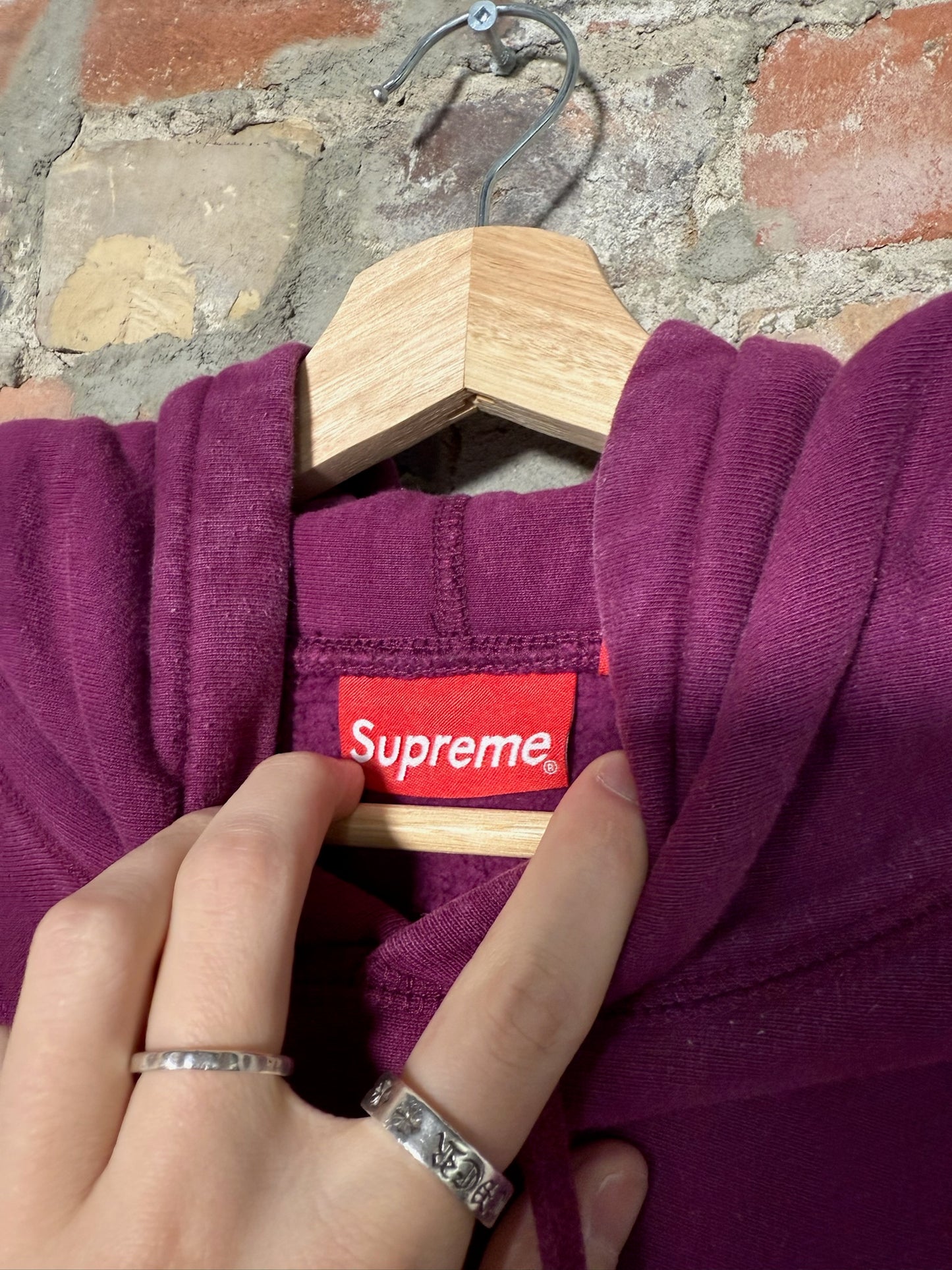 Supreme S Logo Purple Hoodie Sz L