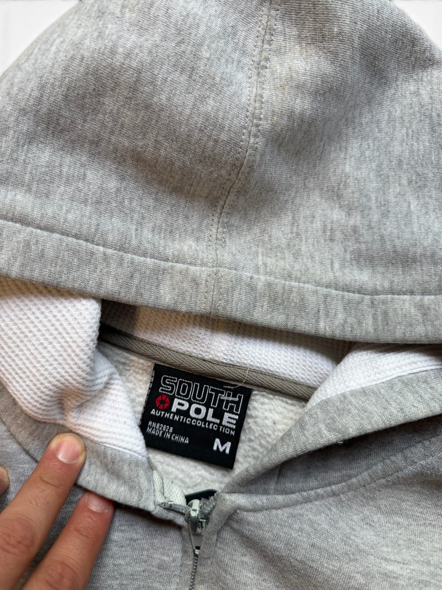 (M) Womens Y2K Southpole Zip-Up Hoodie Grey