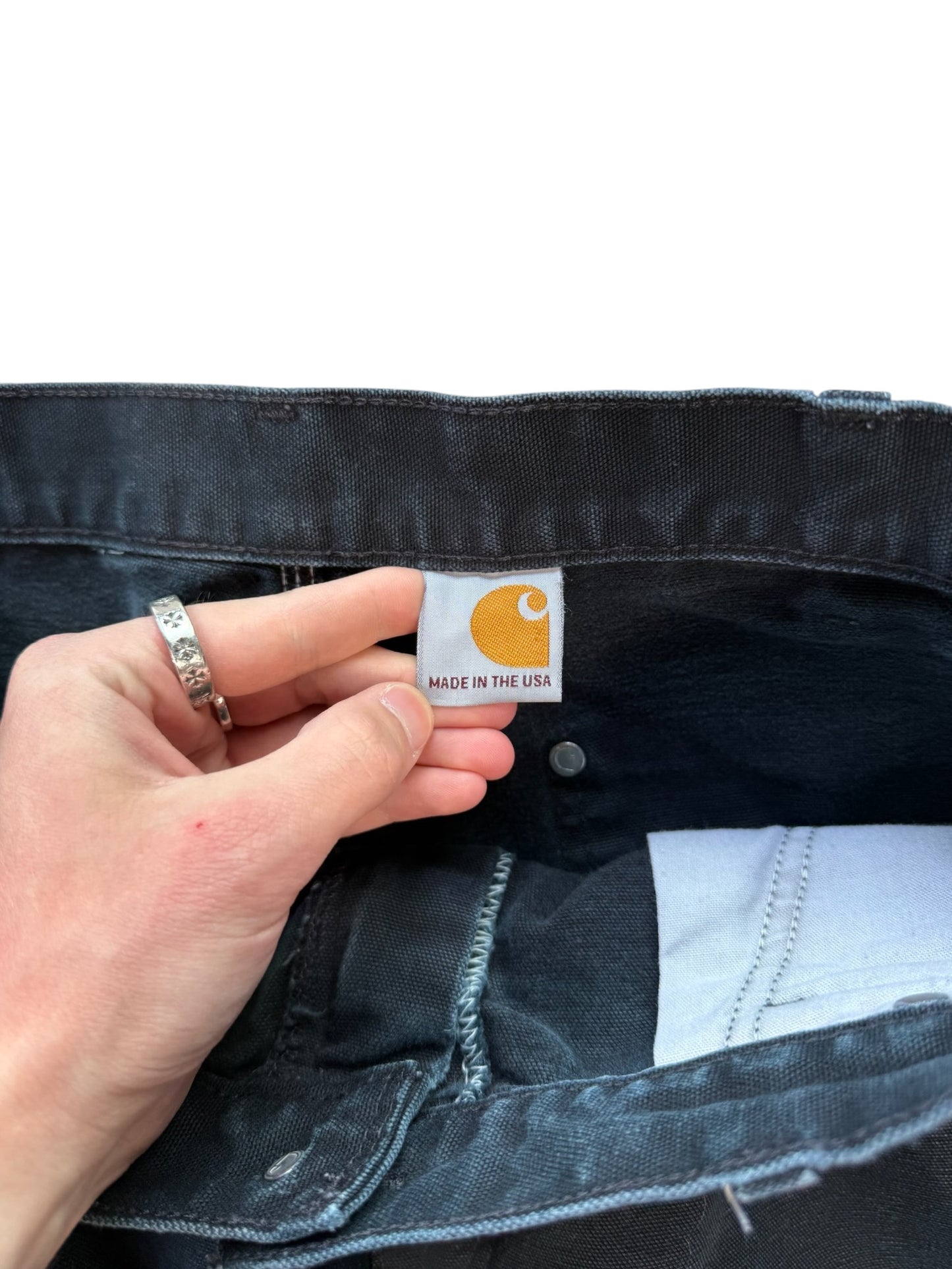 (34x33) Vintage 90s Carhartt Black Double Knees