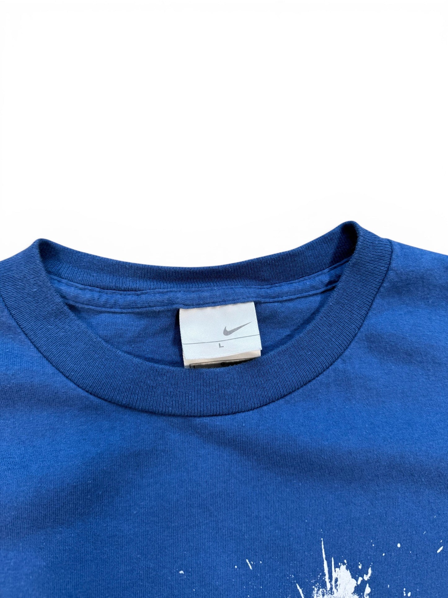 (L) 00s Nike Football Graphic Blue T-Shirt