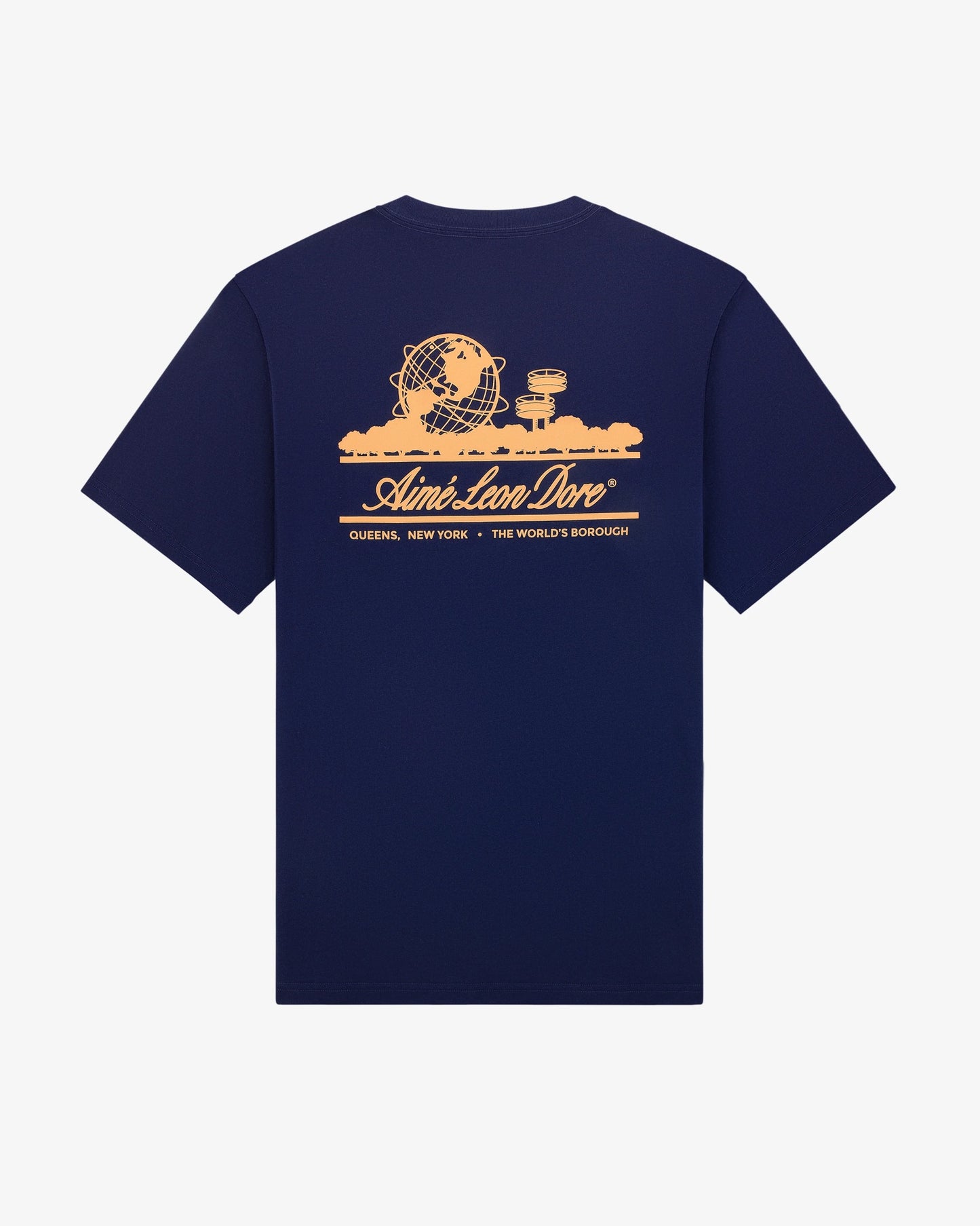 (S) Aime Leon Dore Globe Unisphere T-Shirt Navy