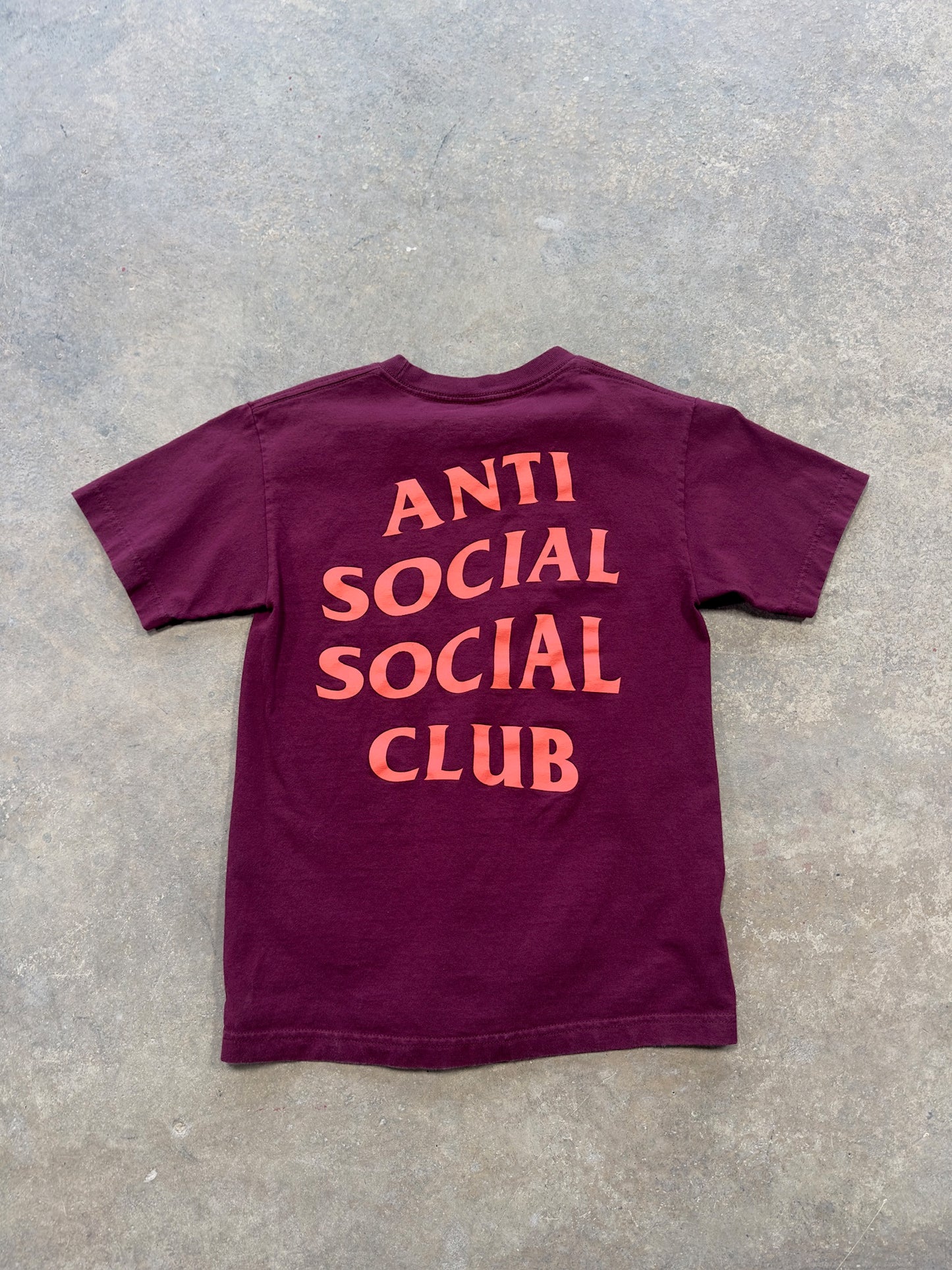 (S) Anti Social Social Club Burgundy T-Shirt