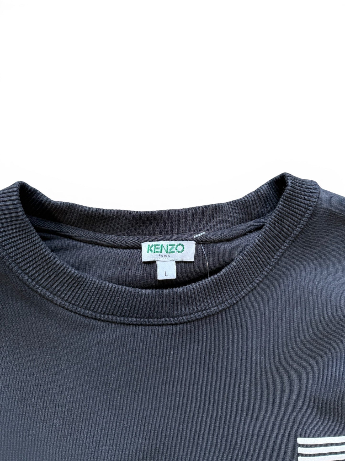 (L) Kenzo Paris Spellout Black Crewneck