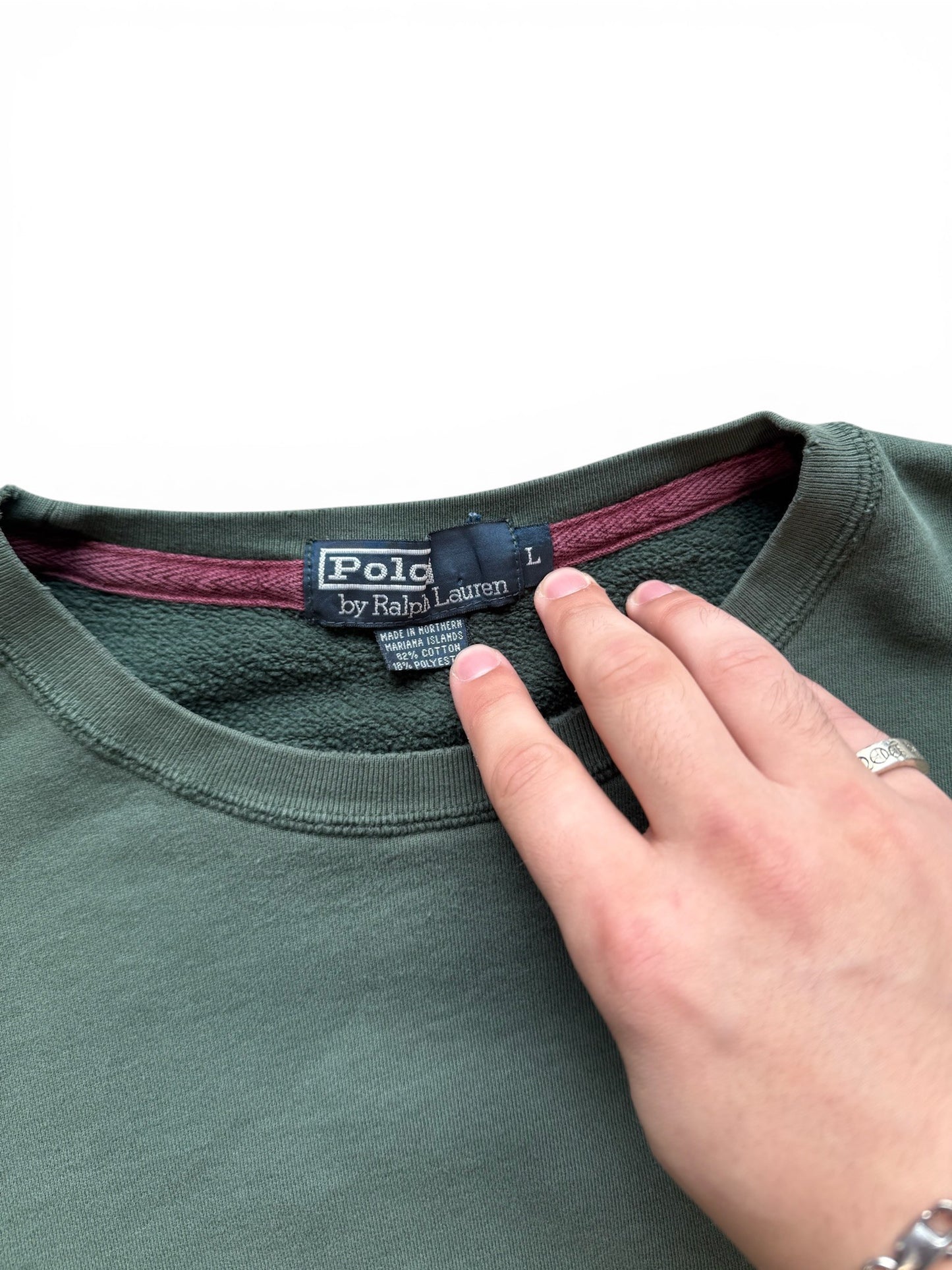 (L) Vintage Ralph Lauren Polo Faded Green Crewneck