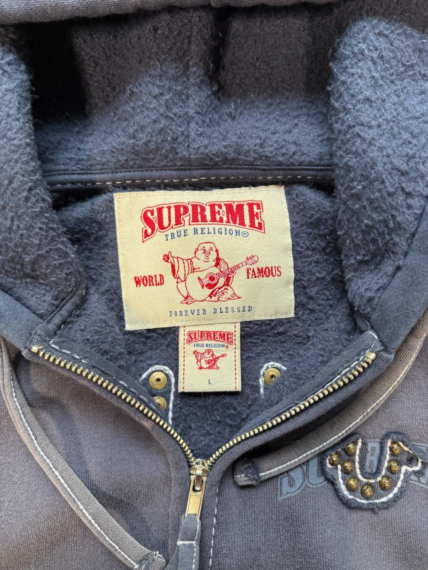 (L) Supreme True Religion Zip-Up Hooded Sweatshirt (FW25)