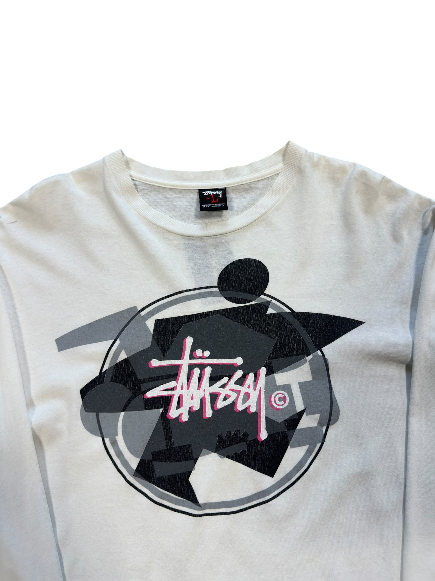 (L) 00s Stussy Surfman Long Sleeve Shirt