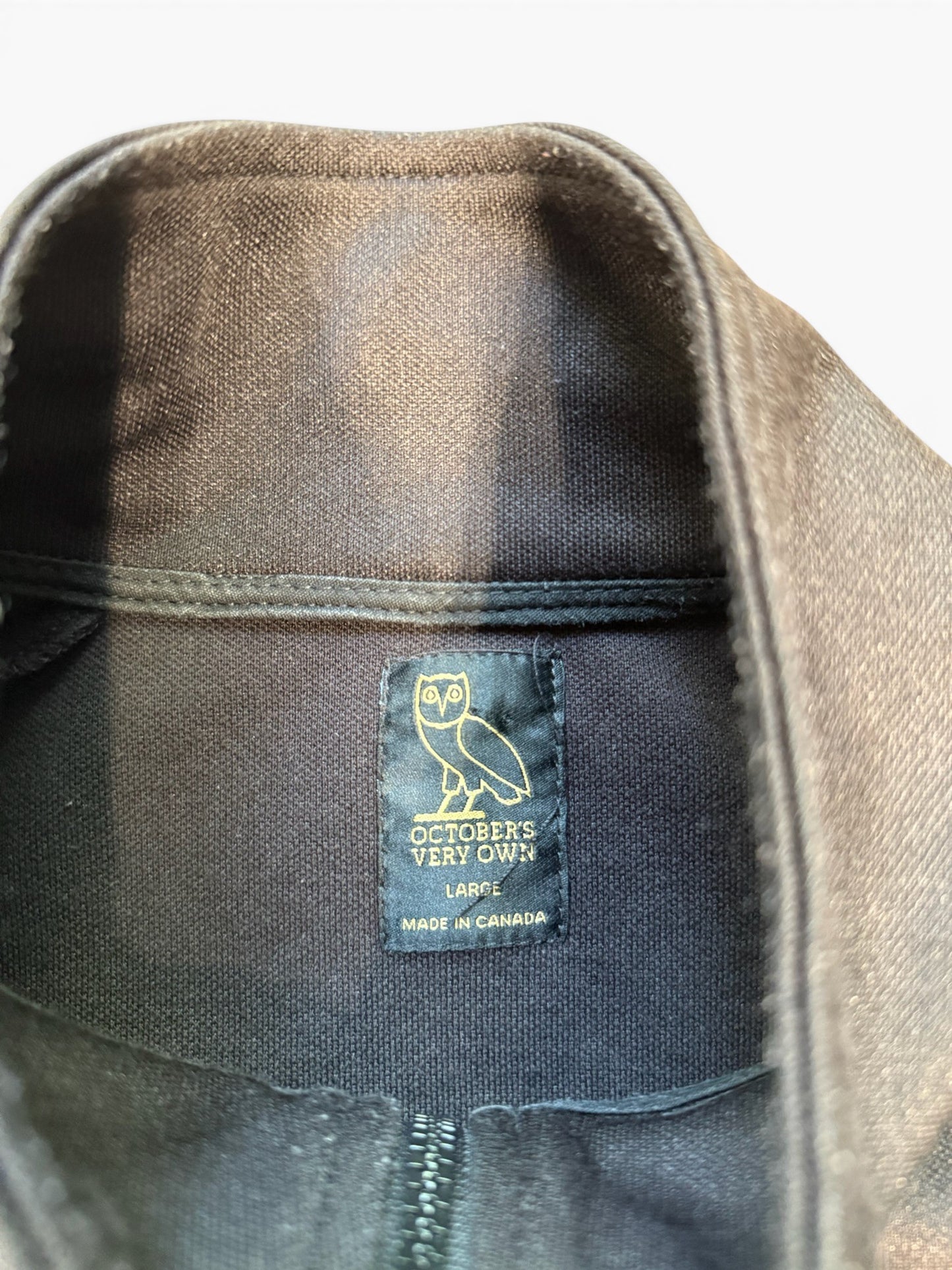 (L) OVO Black Zip-Up Track Jacket