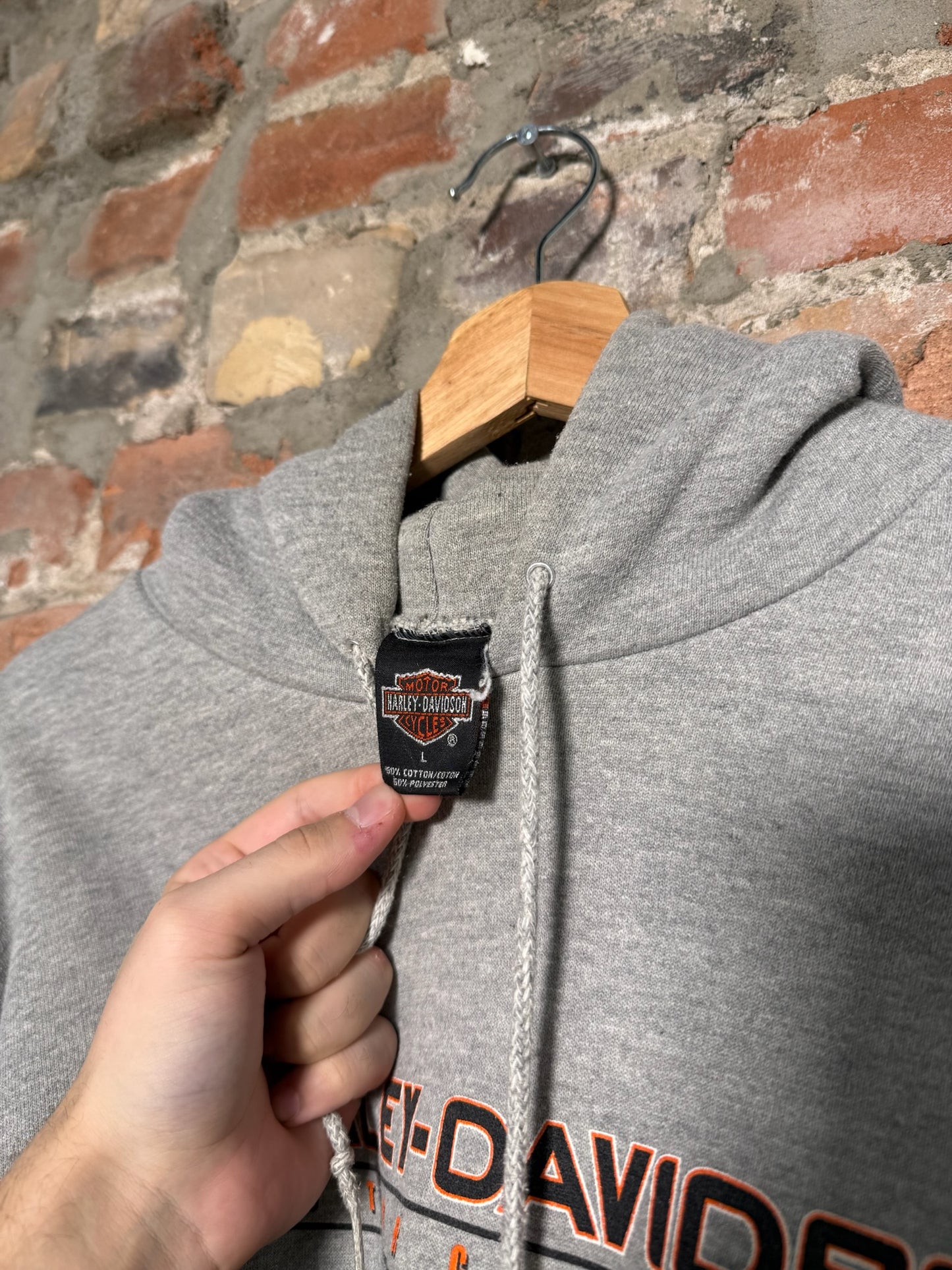 Vtg Harley Davidson Auburn MASS Hoodie Sz L