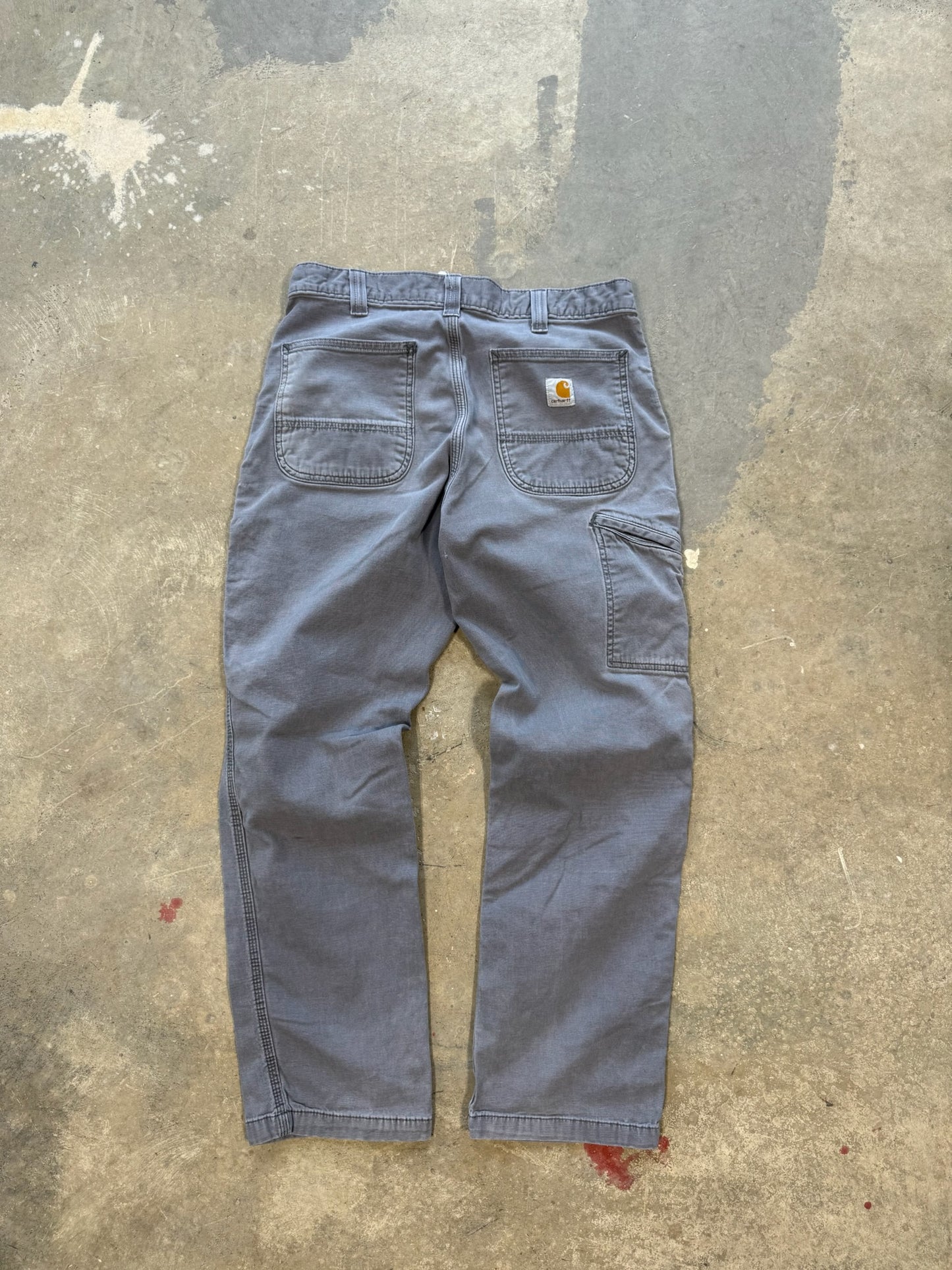 (34 Waist) 00s Carhartt Faded Grey Work Pants