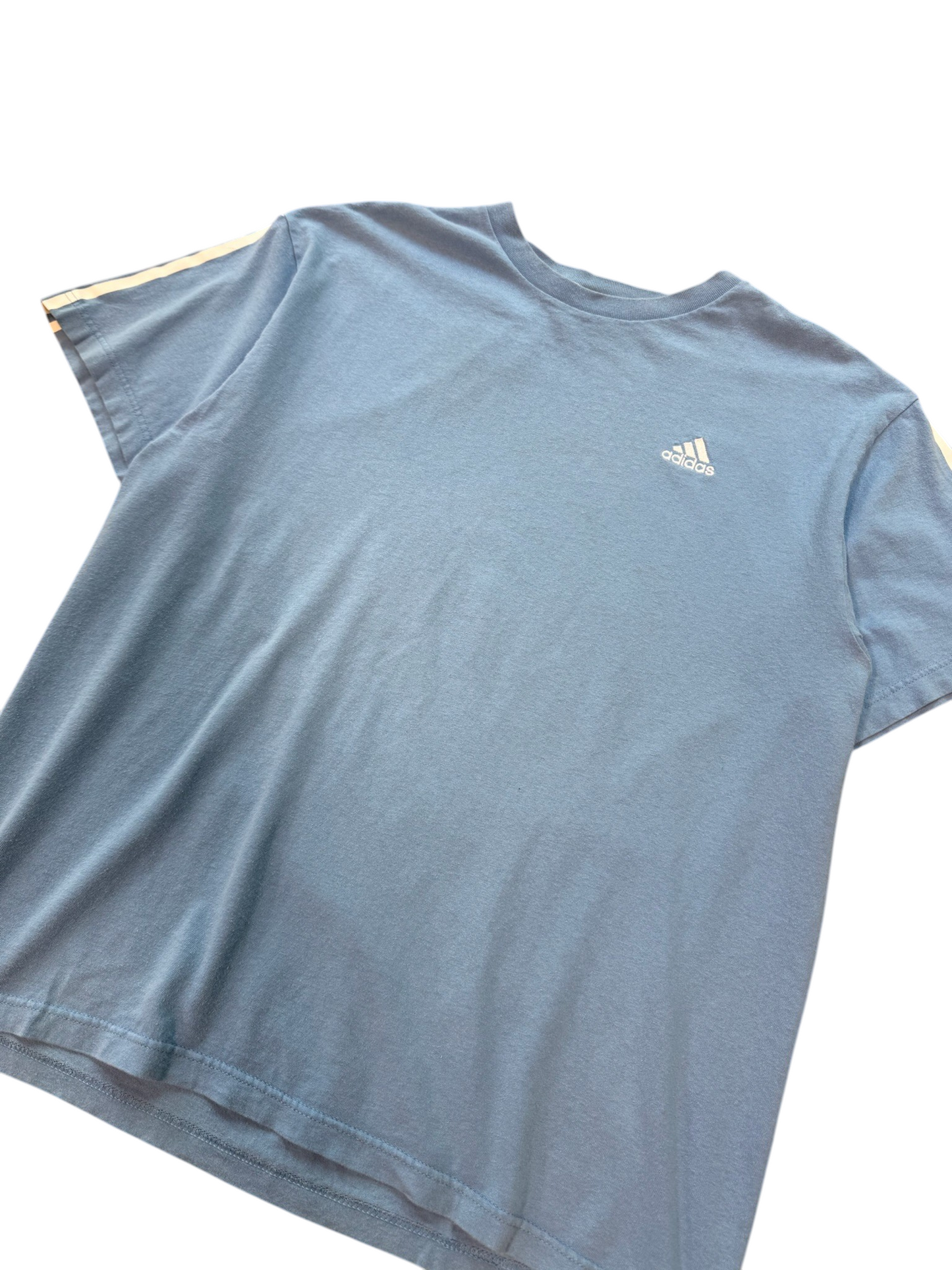 (L) Vintage Adidas Classic Light Blue Tee