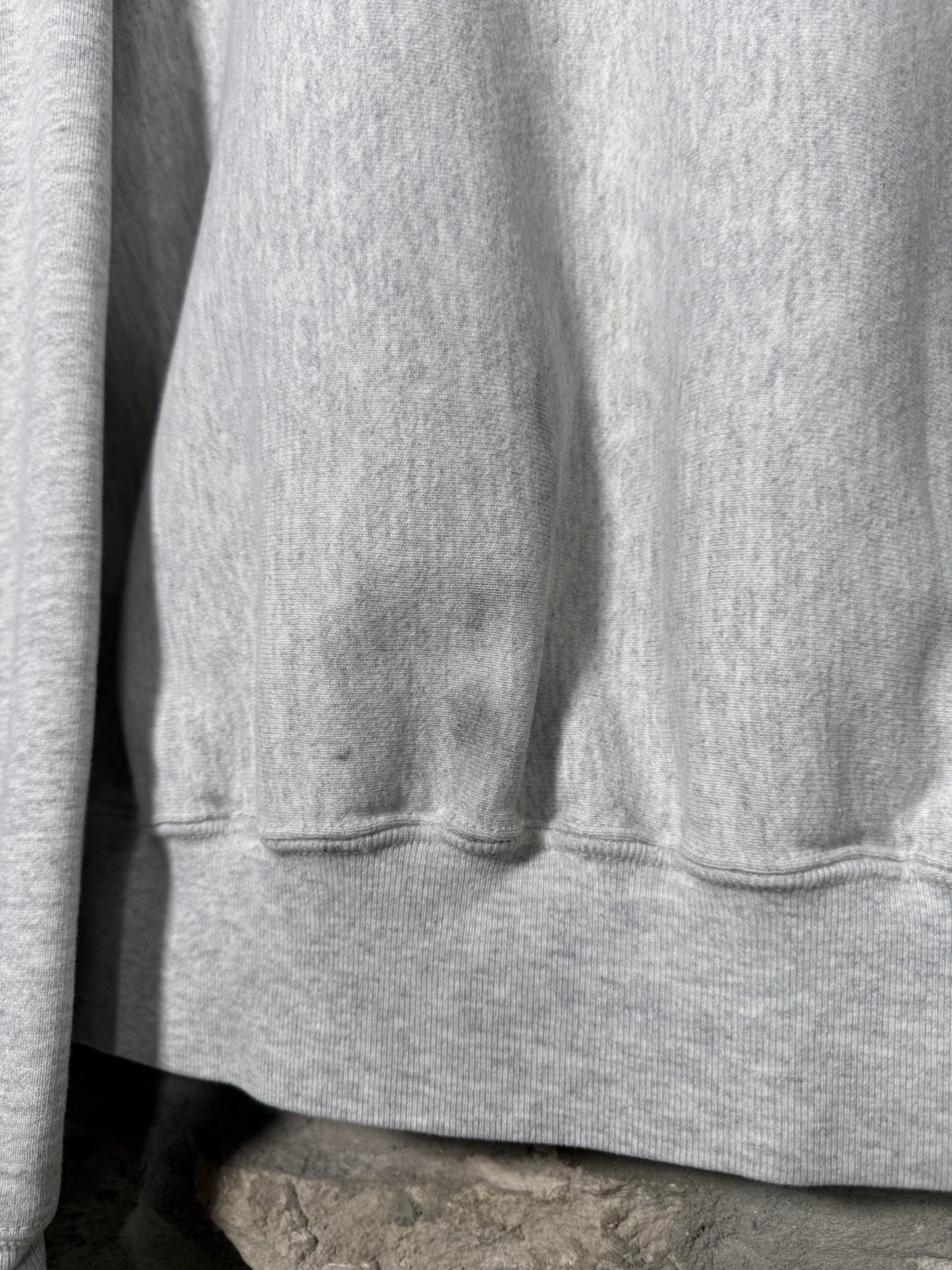 90s Army Grey Zip Up Hoodie Sz L