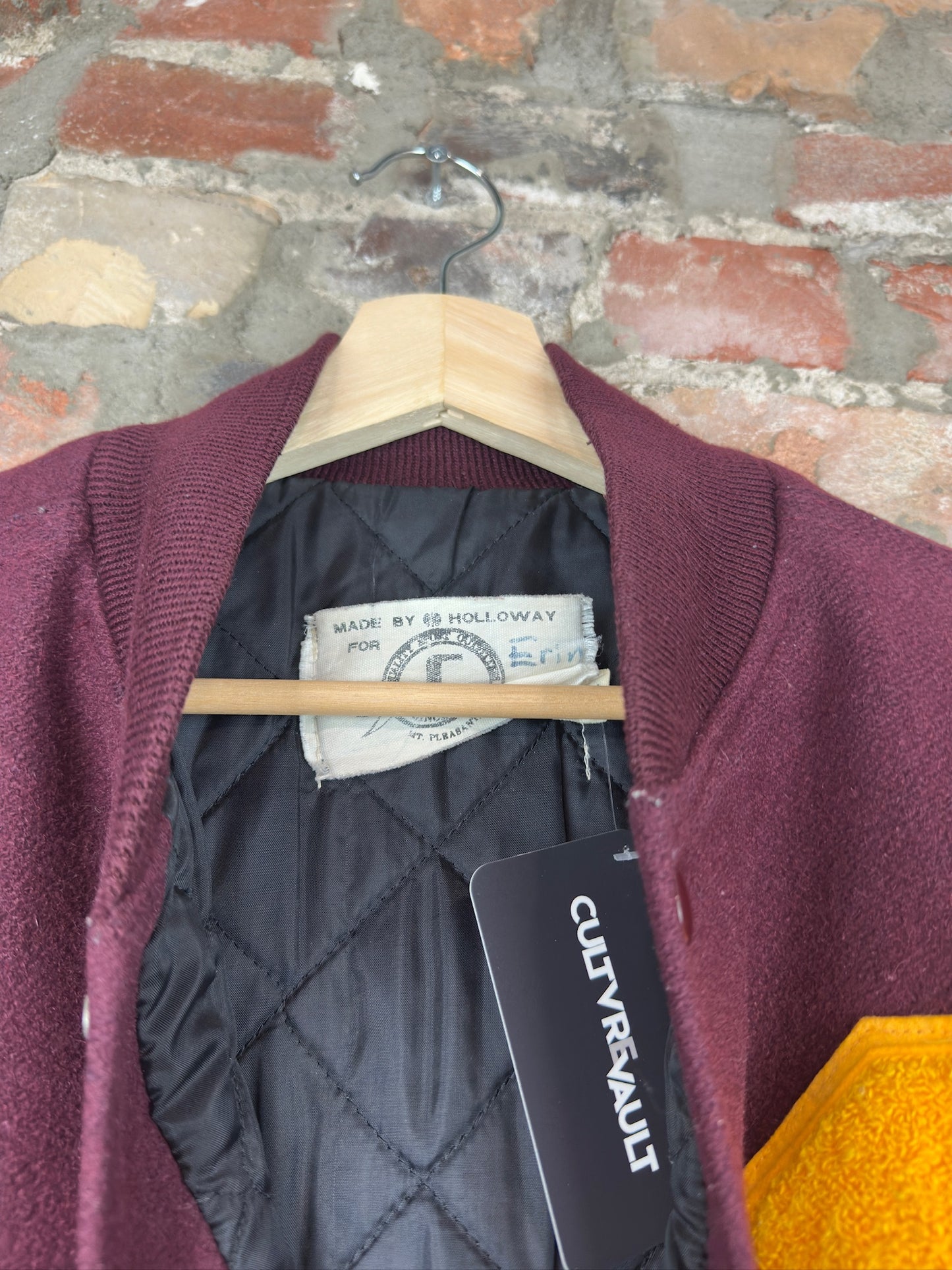 90s Burgundy Varsity Jacket Sz L