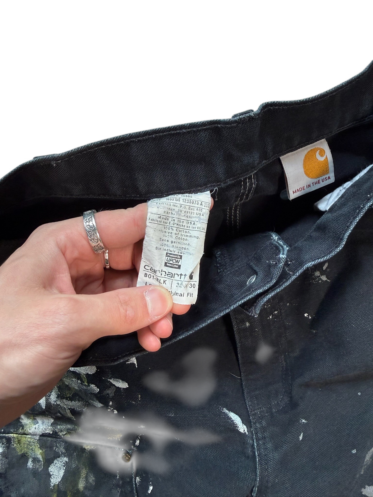 (32W) Vintage Carhartt Paint Splatter Double Knees