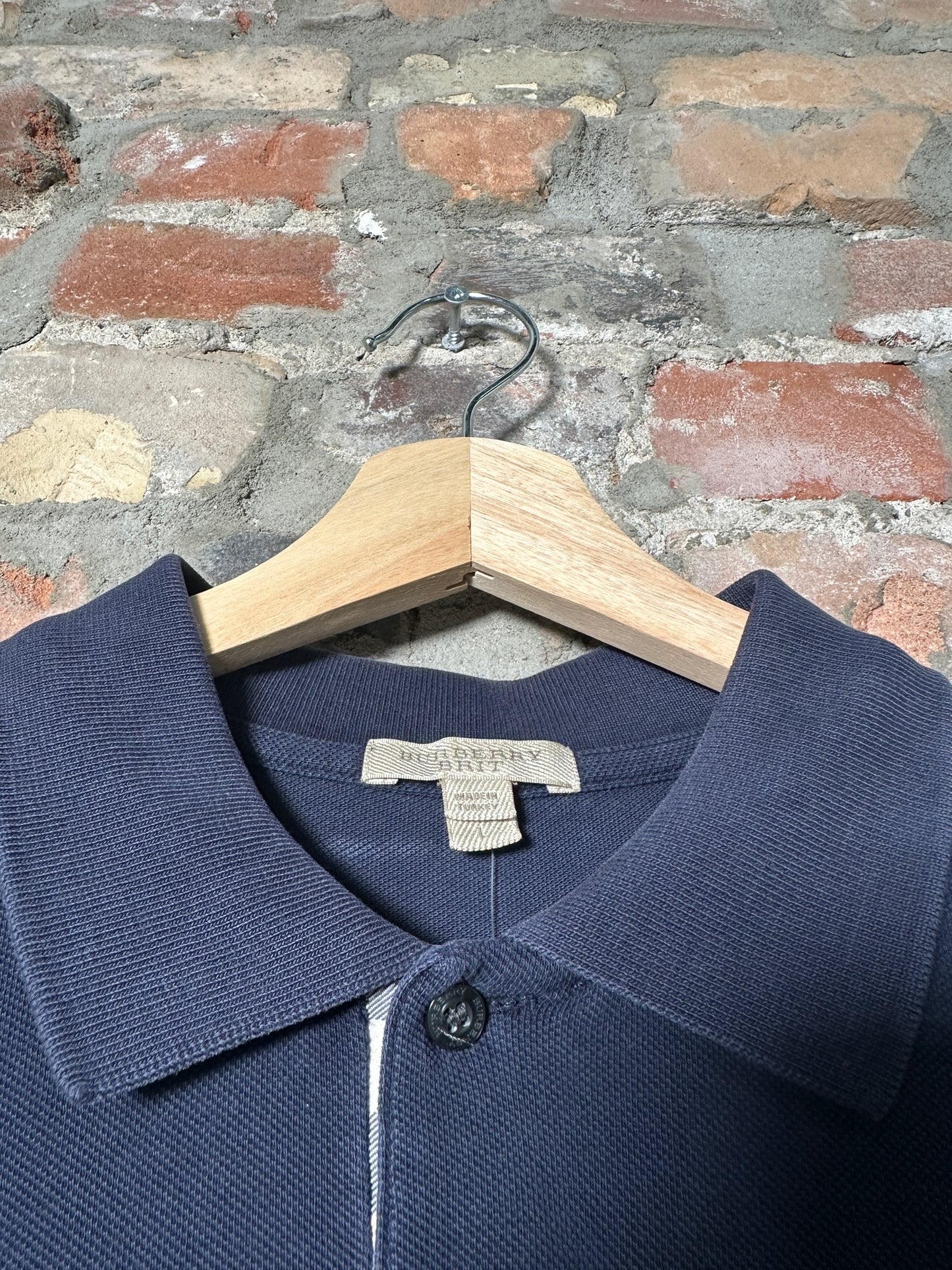 Burberry Navy Polo Shirt Sz L