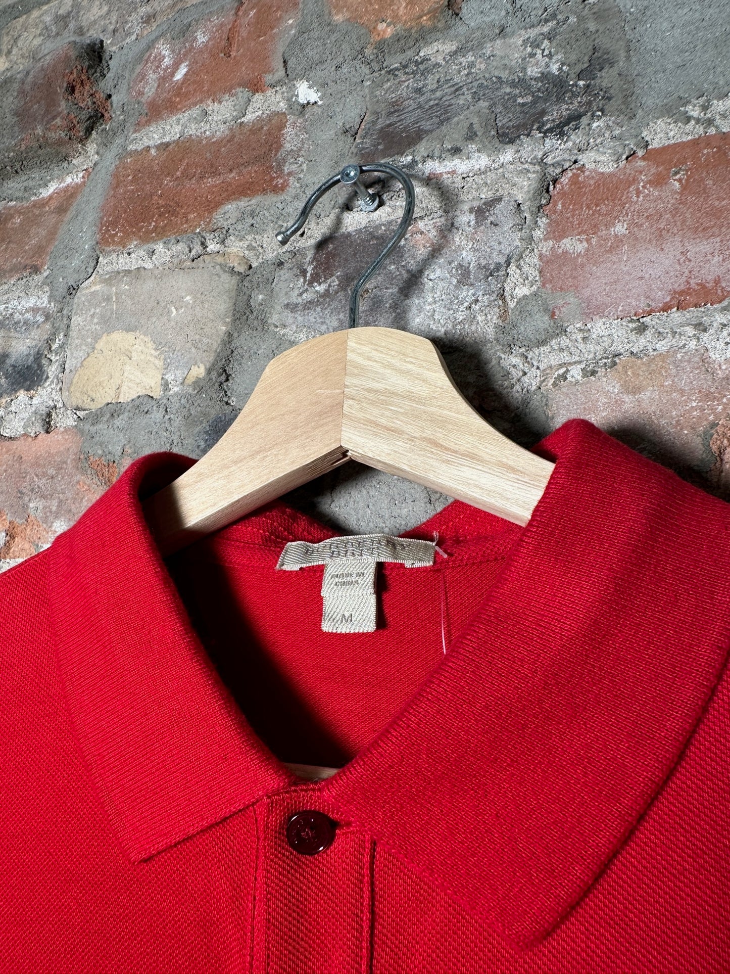 Burberry Brit Red Polo Shirt Sz M