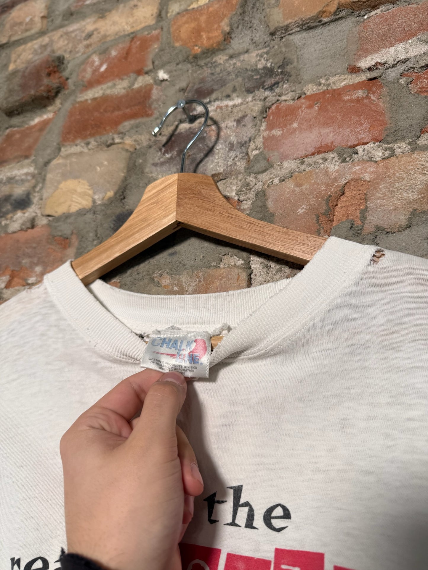 (XL) Vtg 90s Chalkline Jets White Saying T-Shirt