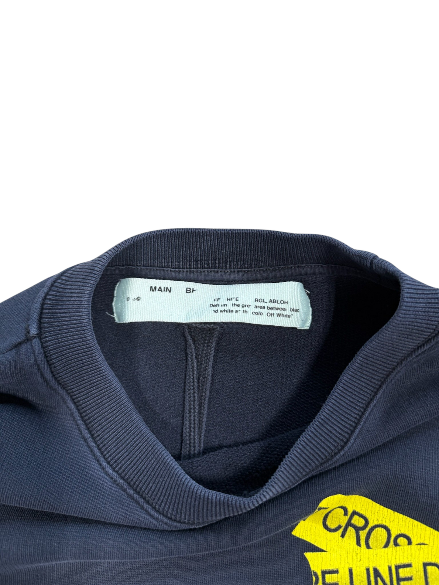 (XS) Off White Caution Tape Crewneck