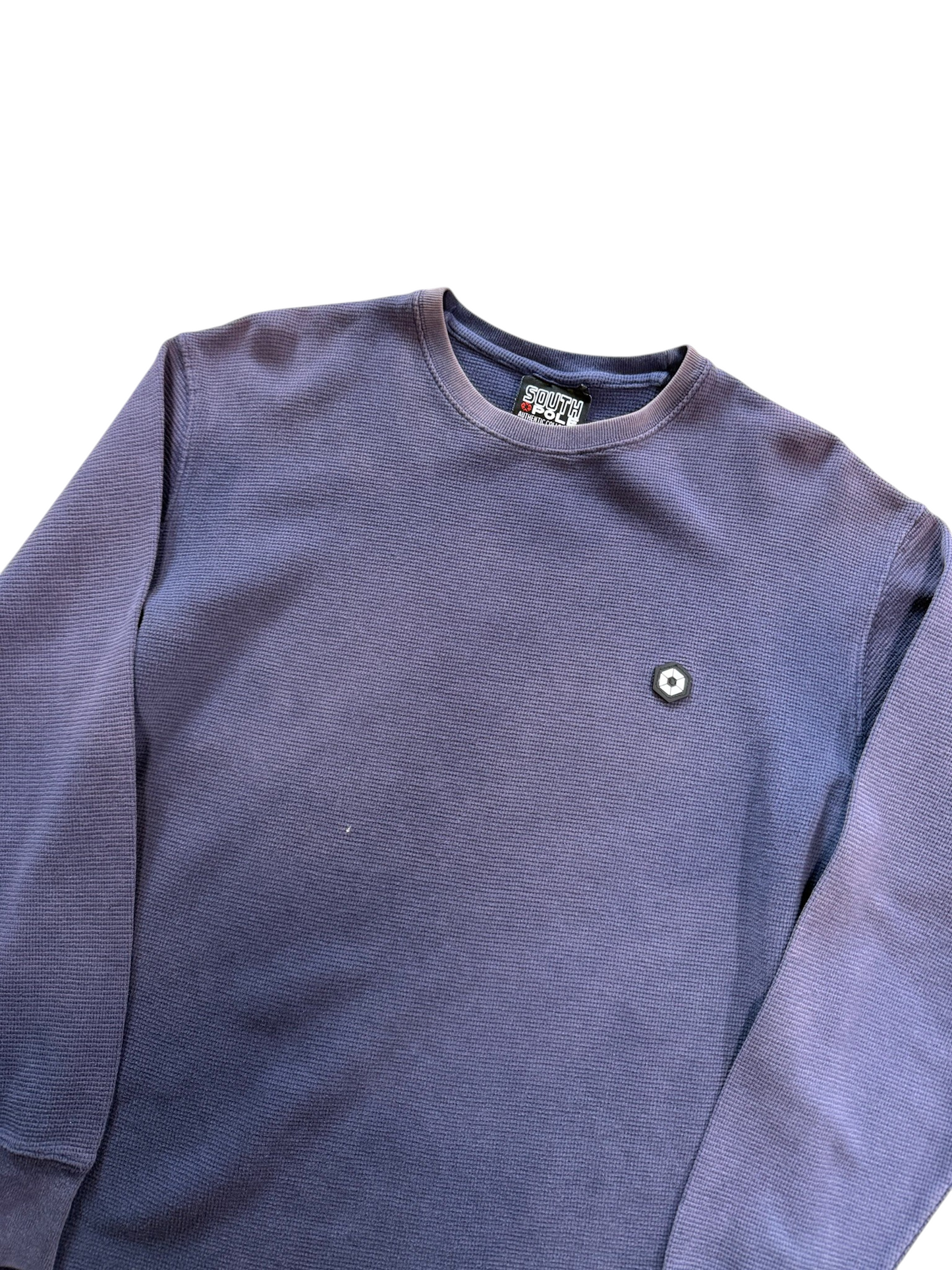 (S) Vintage Y2K Southpole Faded Waffle Knit Long Sleeve