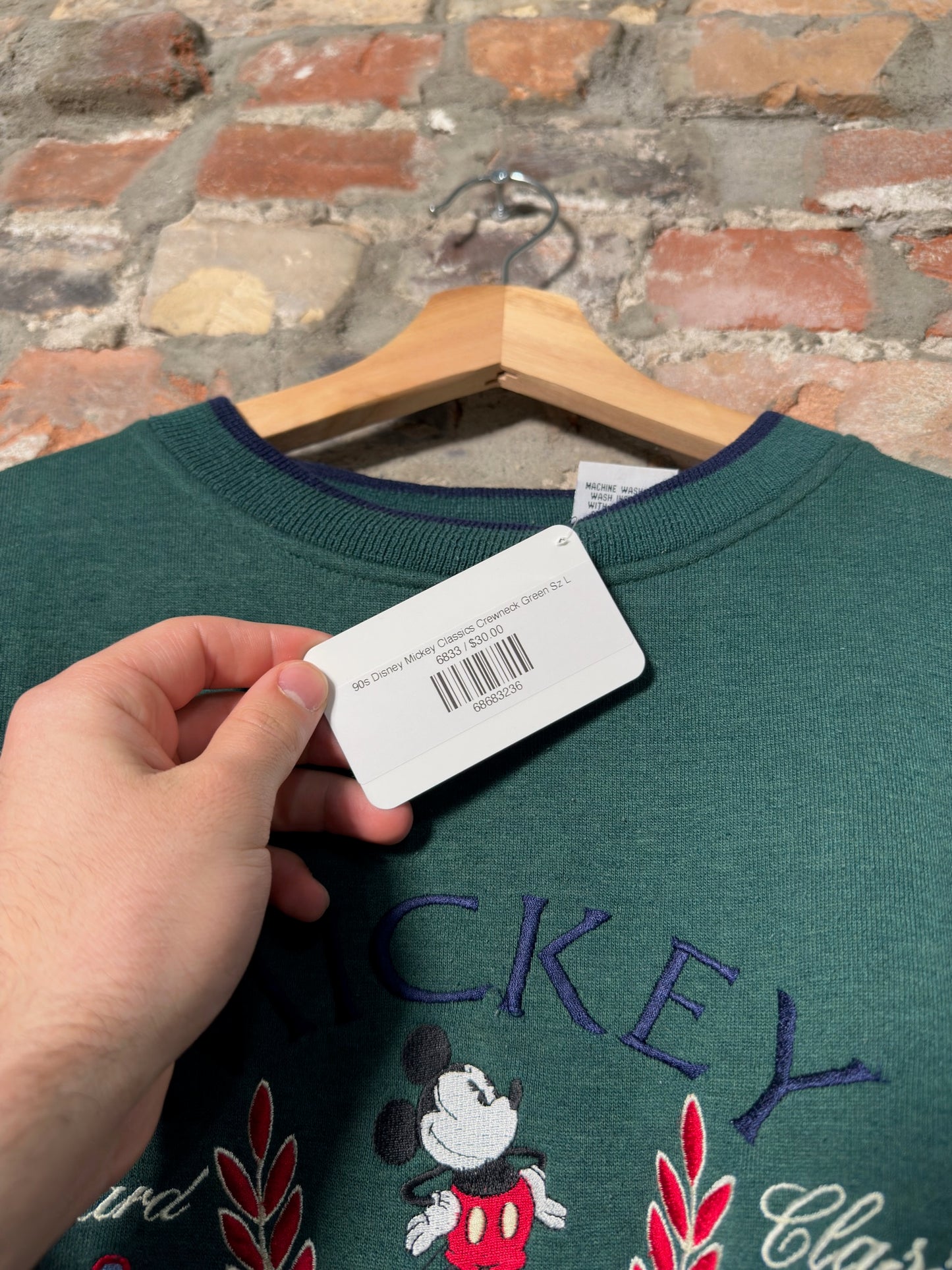 90s Disney Mickey Classics Crewneck Green Sz L