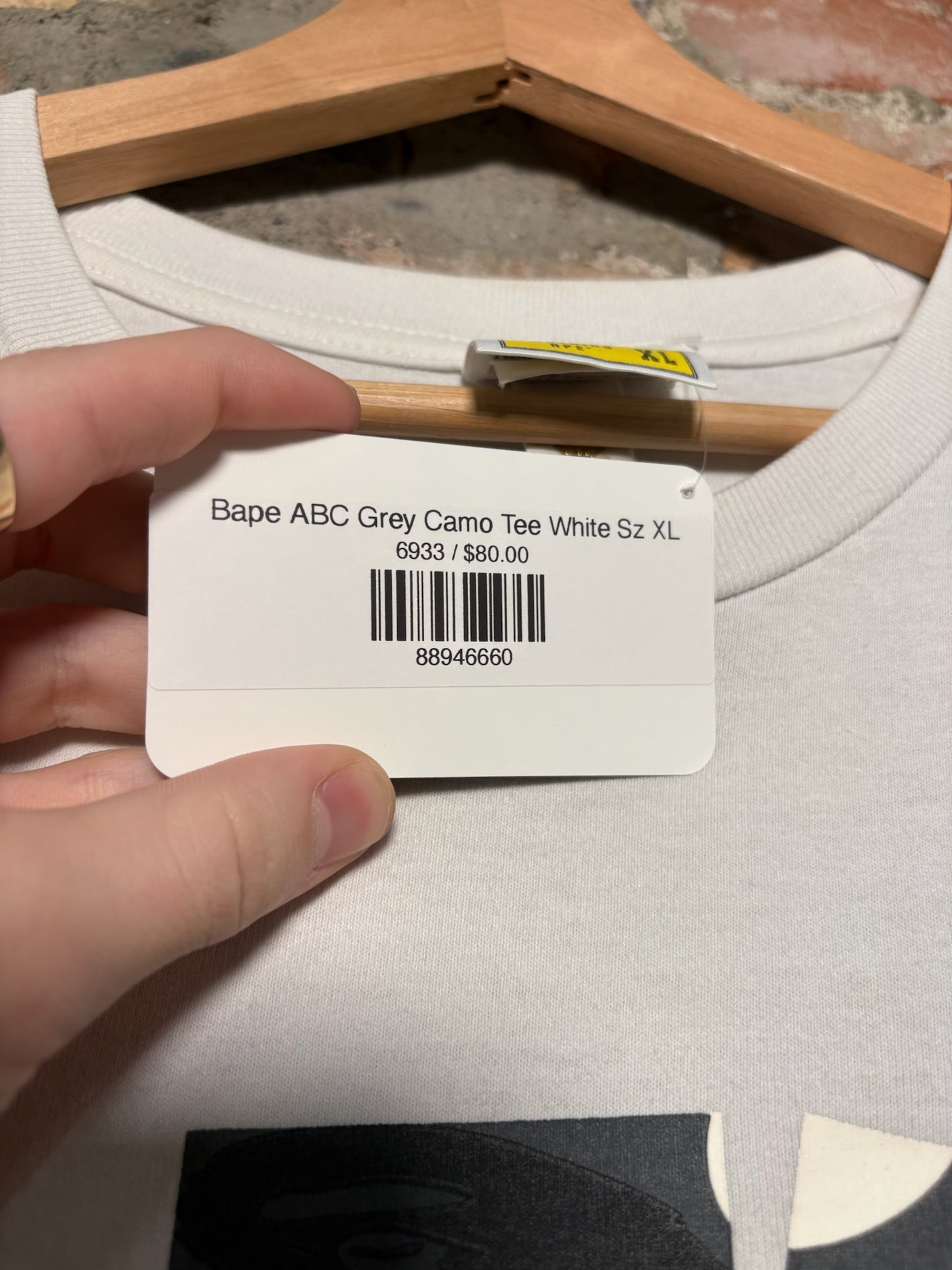 (XL) Bape ABC Grey Camo Tee White