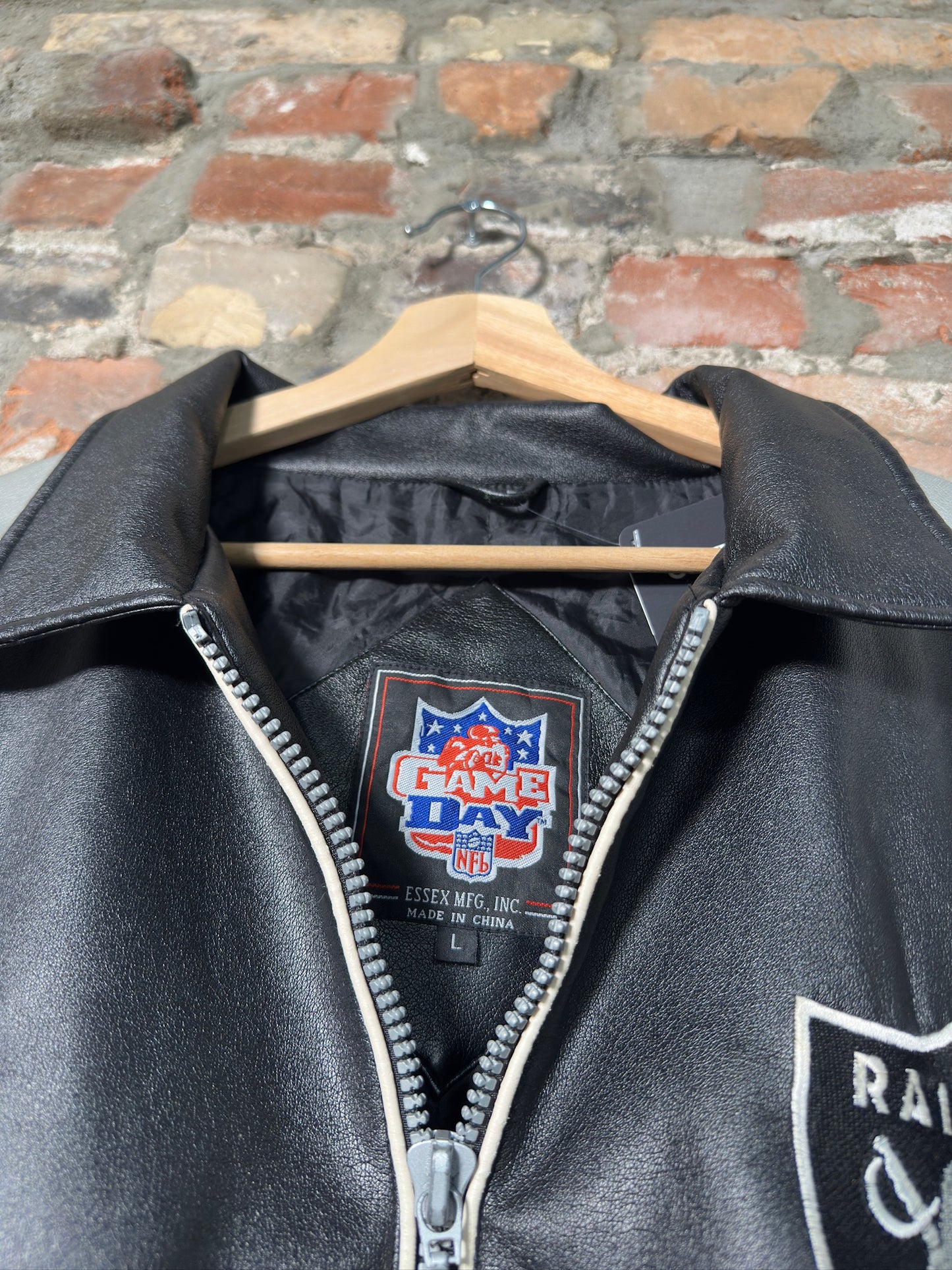 00s LA Raiders Game Day Leather Jacket Sz L