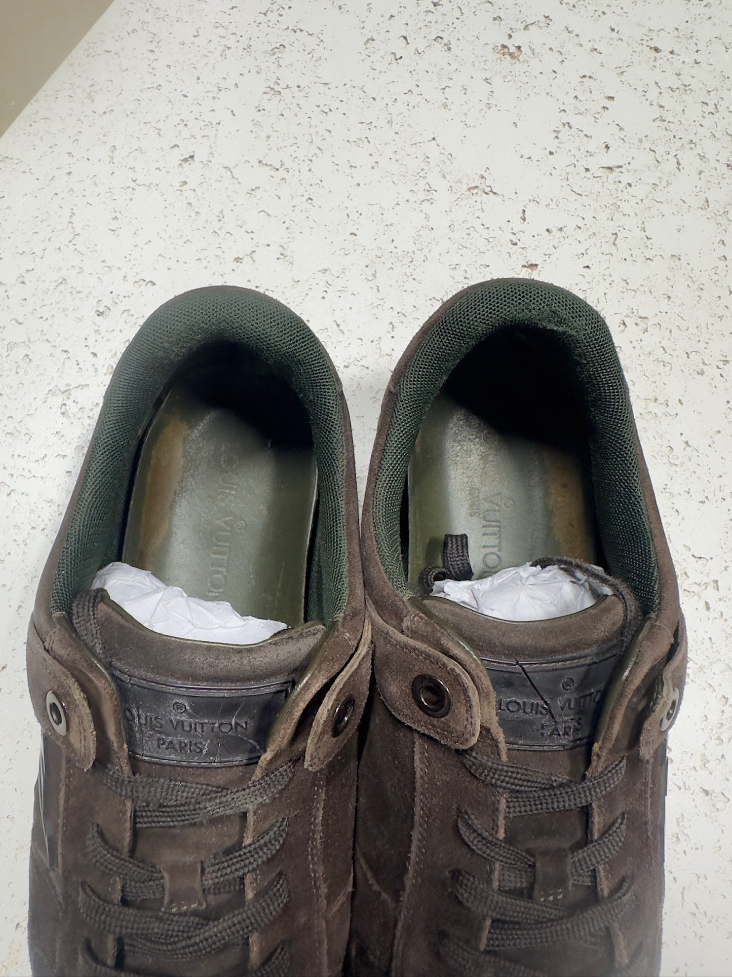 Vtg Louis Vuitton Sued Trainers Sz 10M