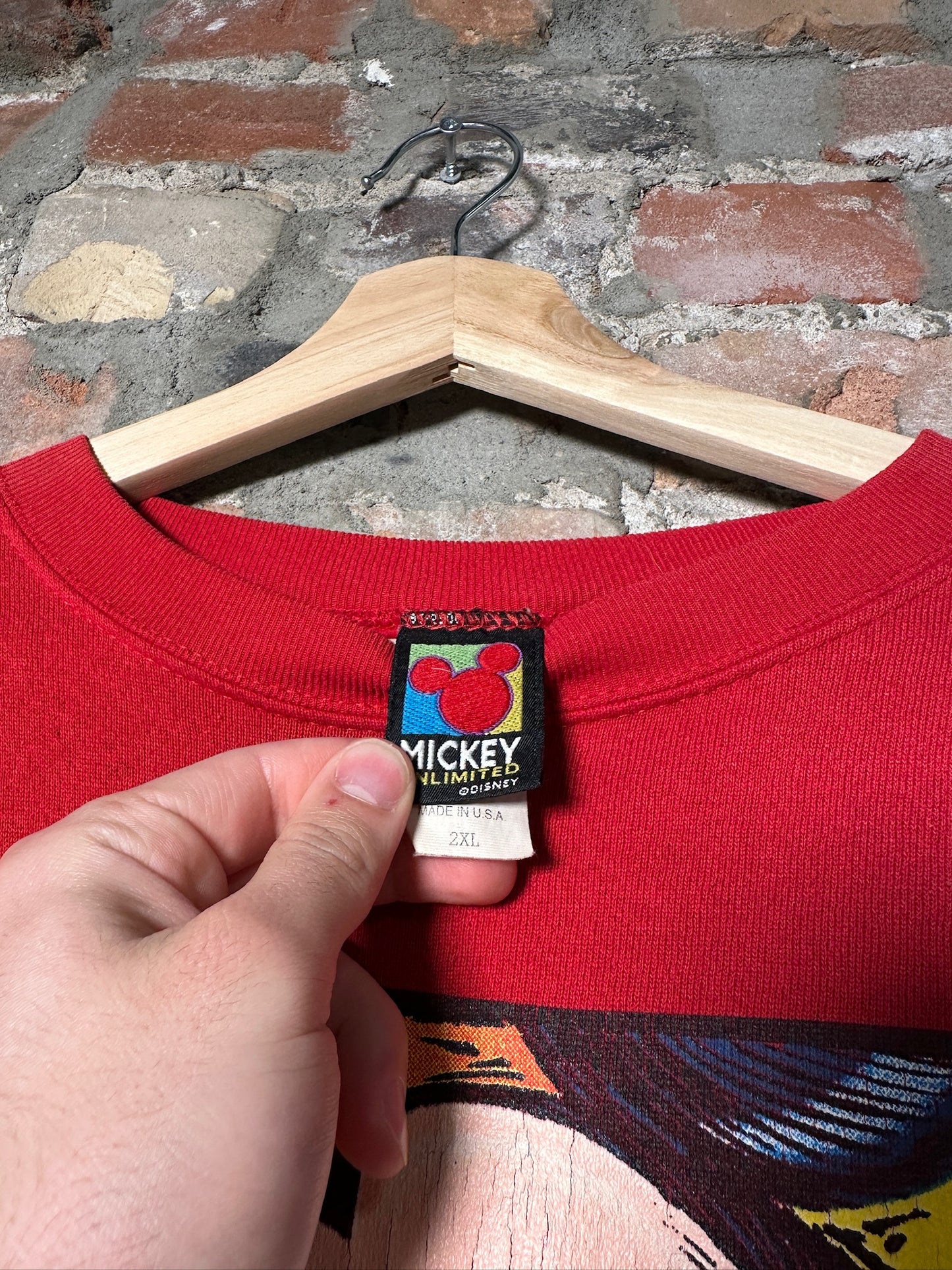 90s Mickey Mouse Red Crewneck Sz XXL